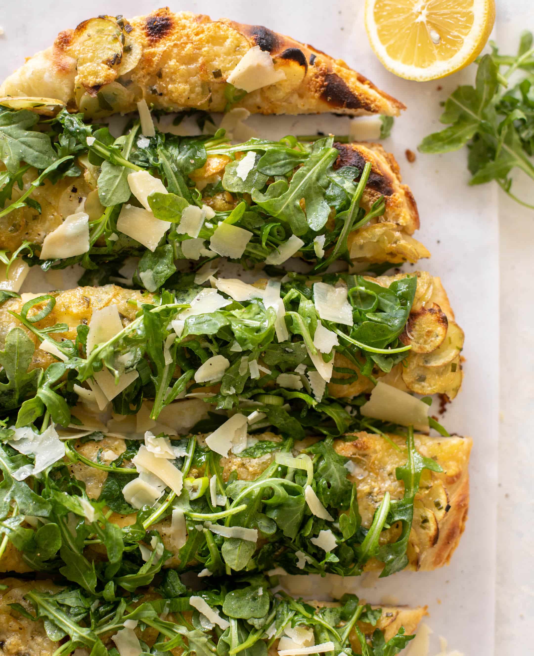 crispy potato & gruyere pizza