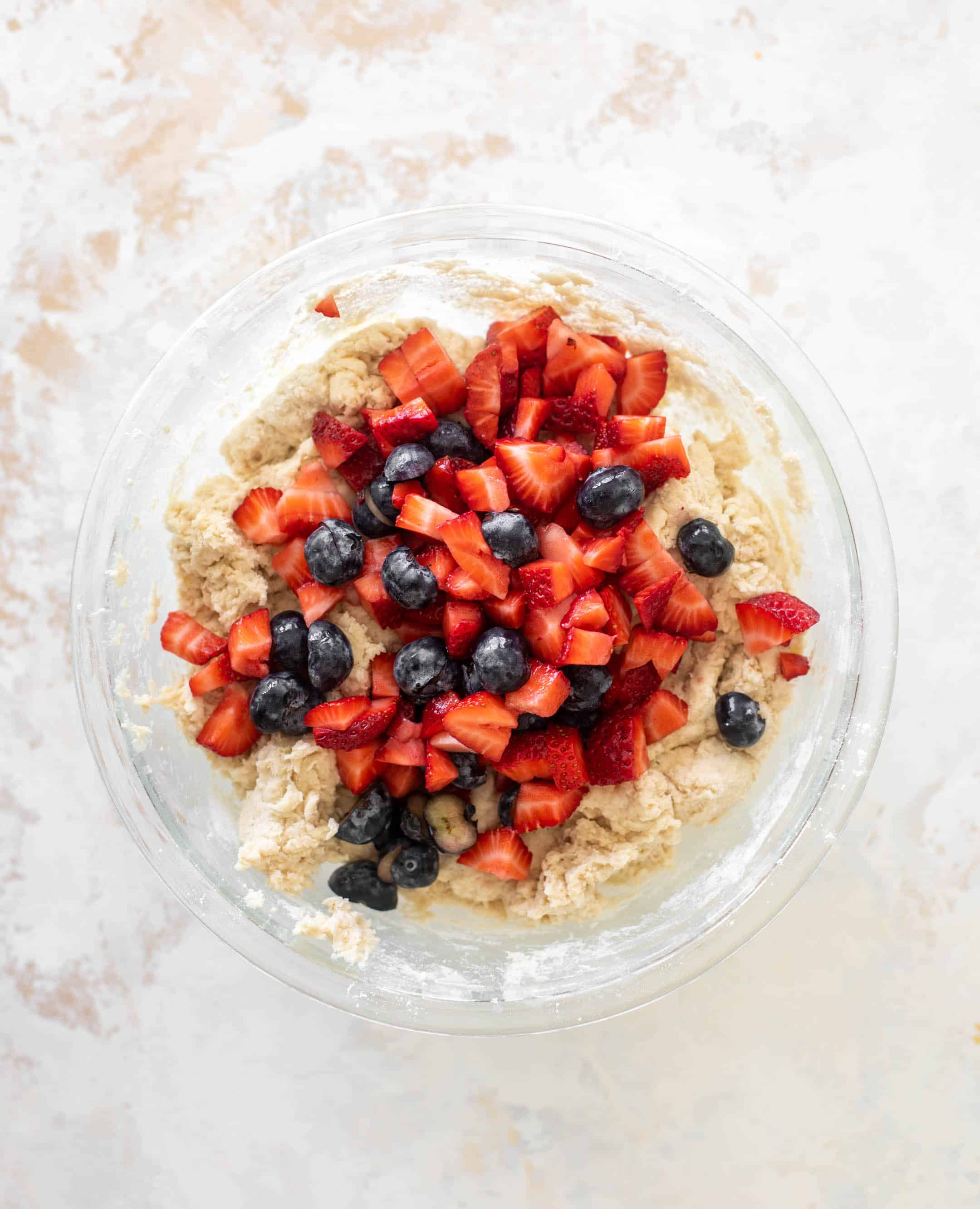 red white and blue sheet pan short cake