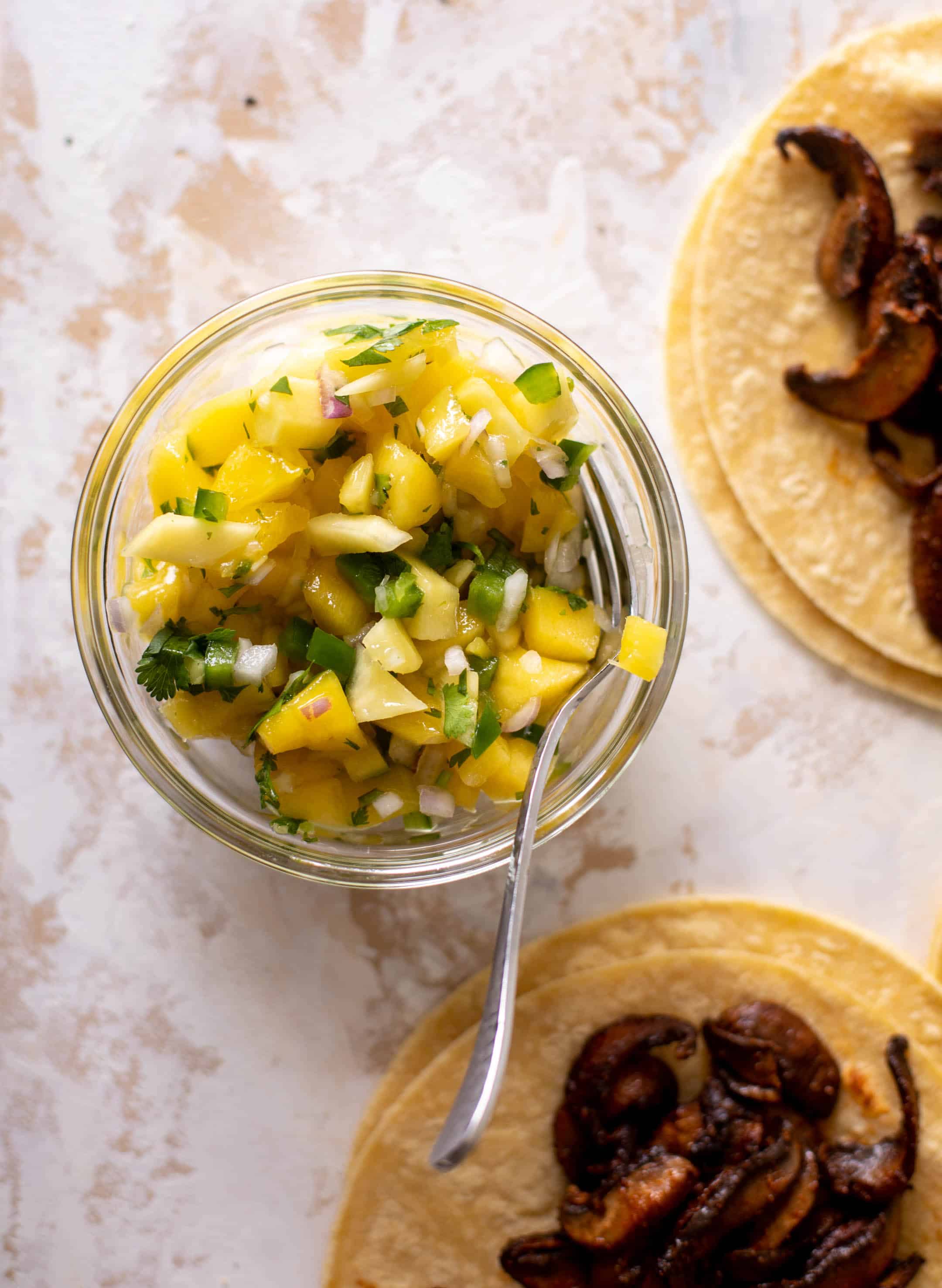 summer shiitake tacos