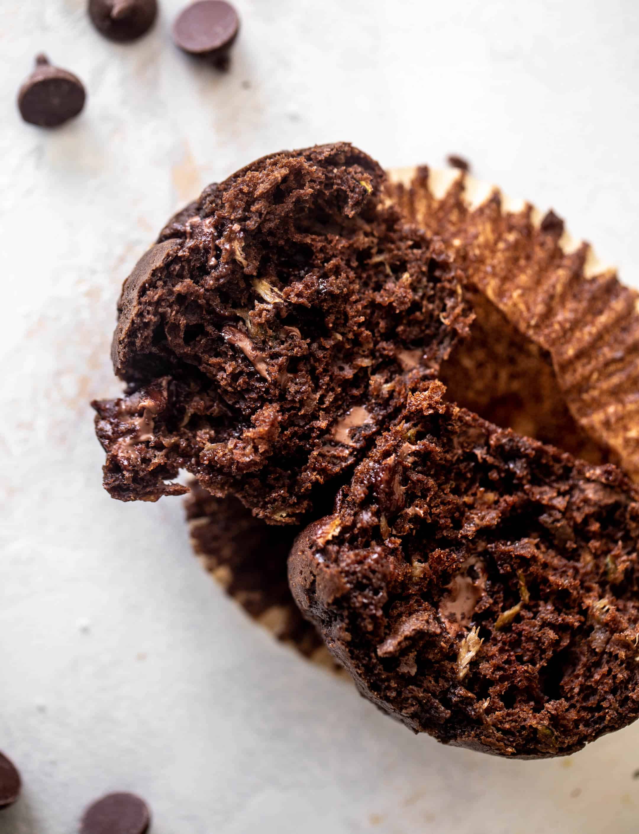 double chocolate zucchini muffins