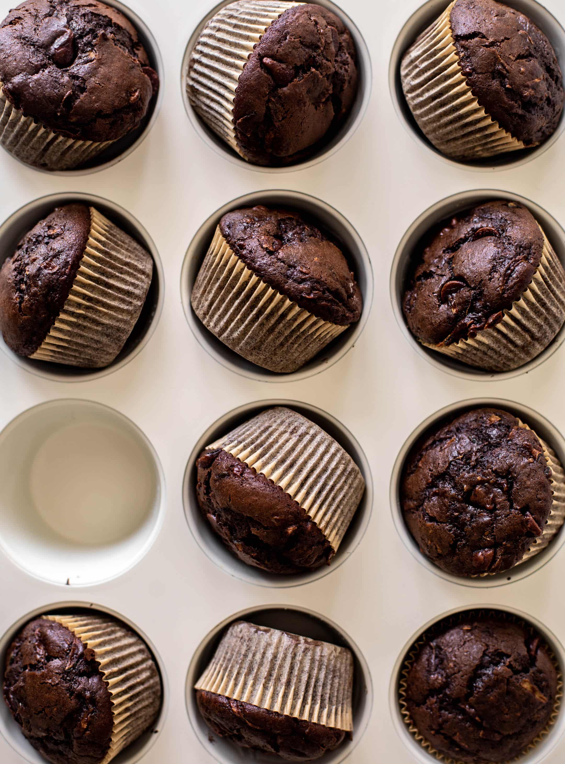 double chocolate zucchini muffins