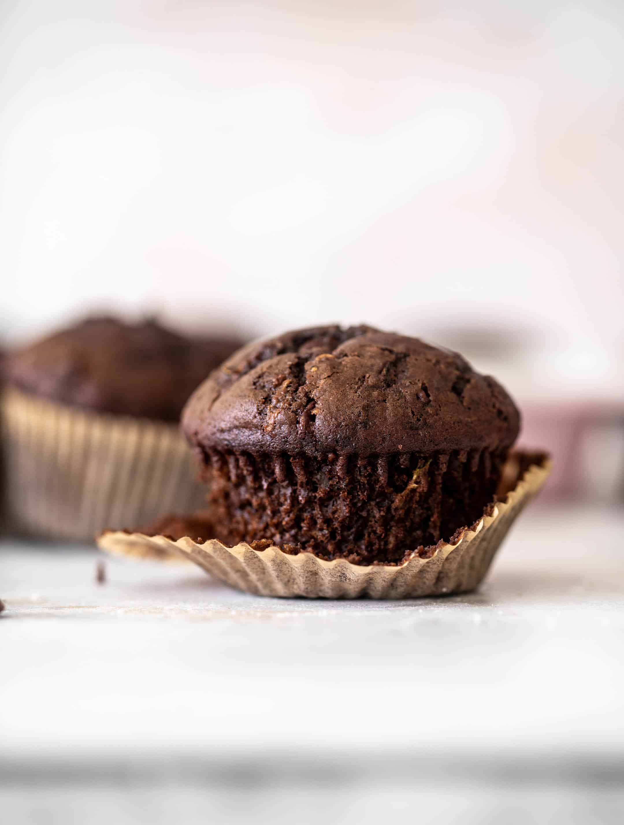 double chocolate zucchini muffins