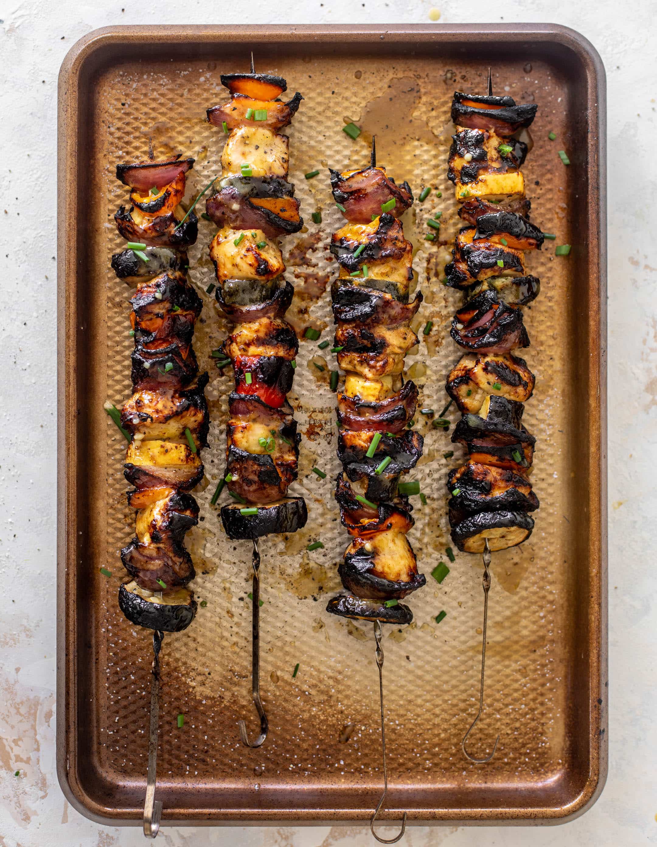 grilled honey mustard chicken skewers