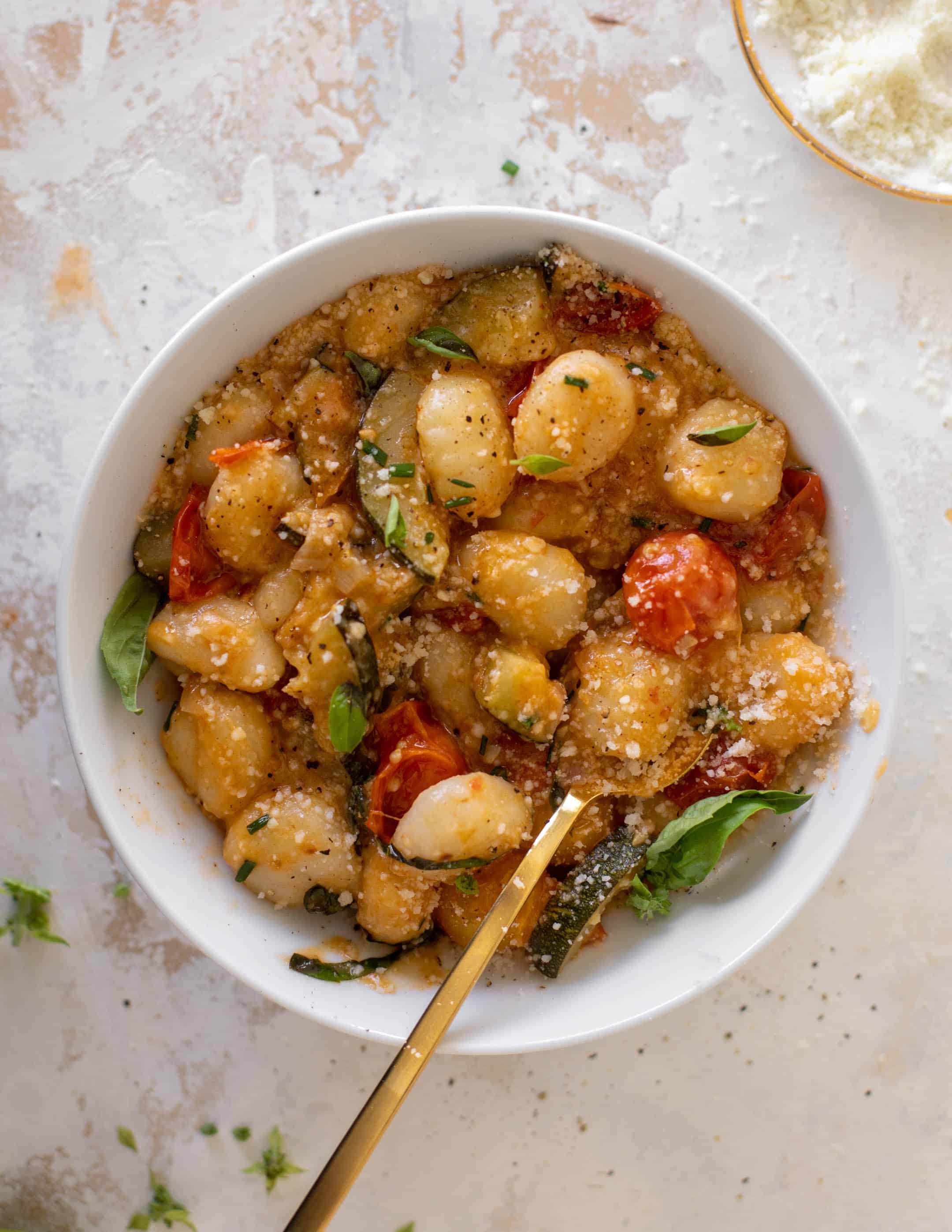 summer garden skillet gnocchi