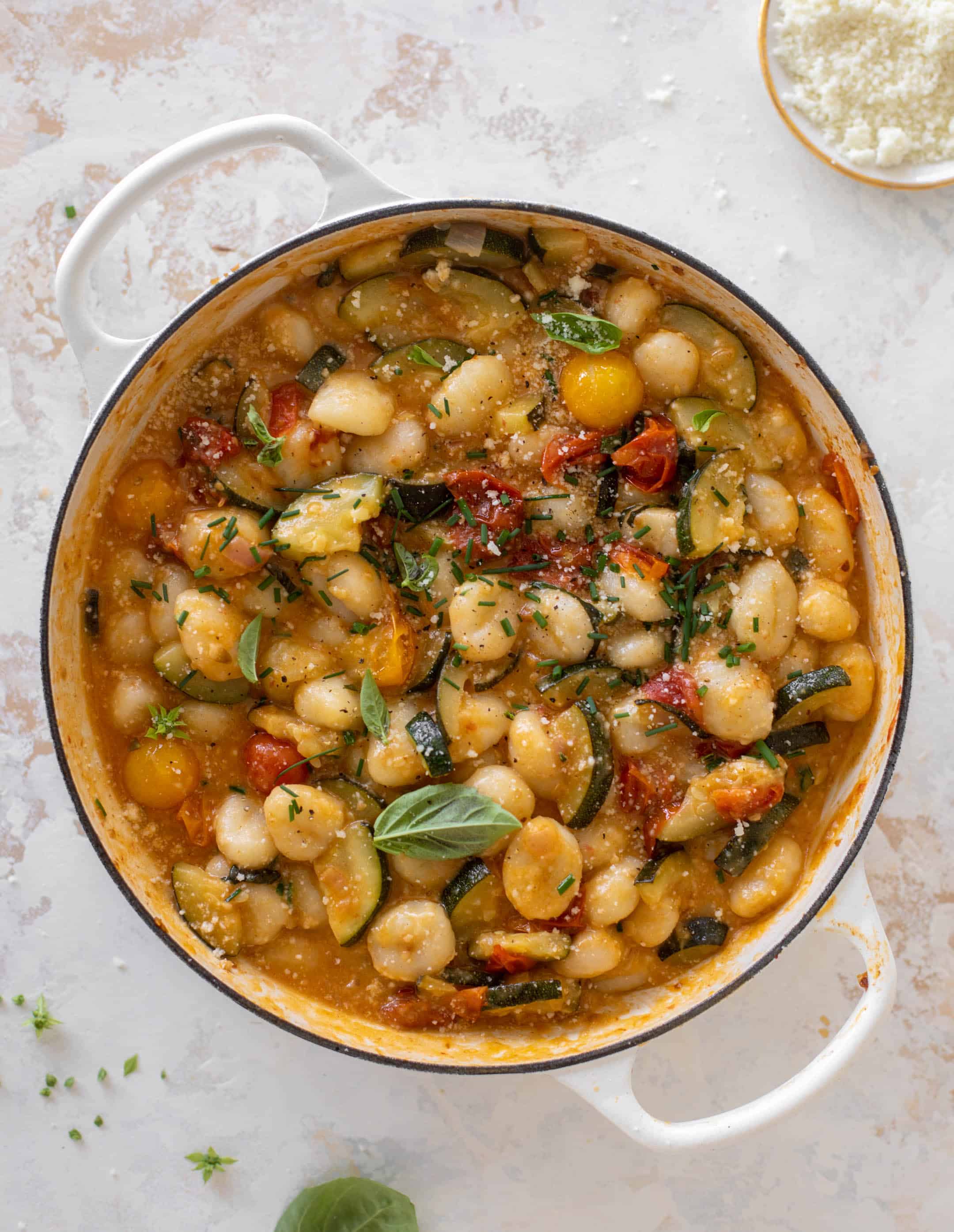 summer garden skillet gnocchi