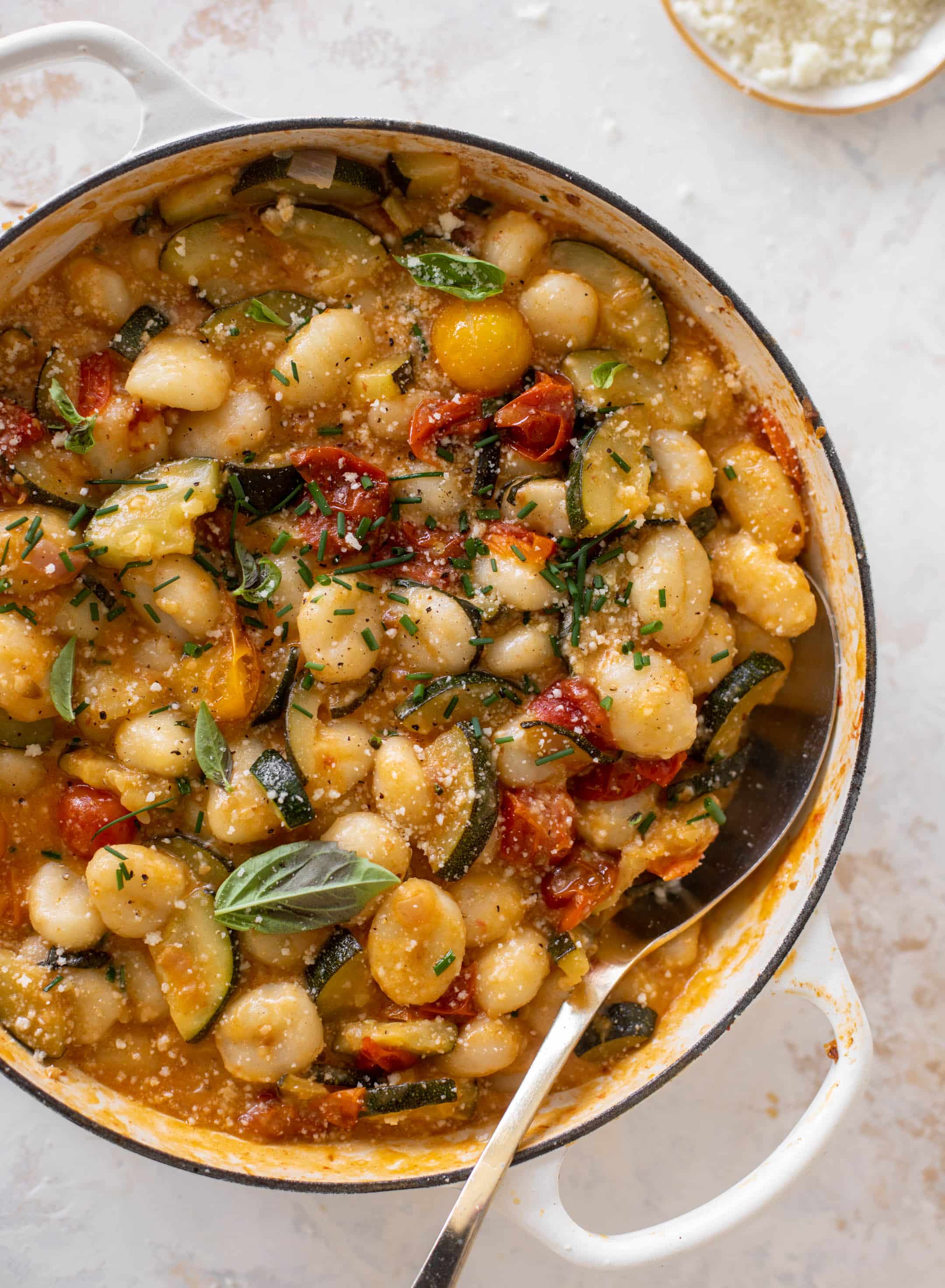 summer garden skillet gnocchi