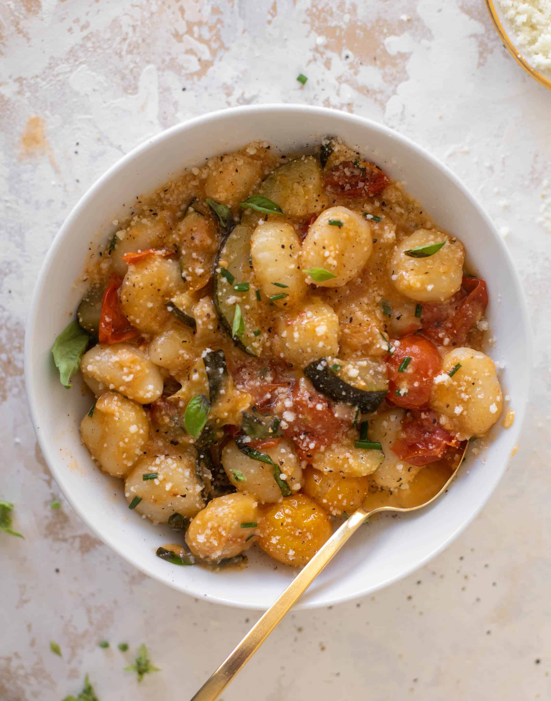 summer garden skillet gnocchi