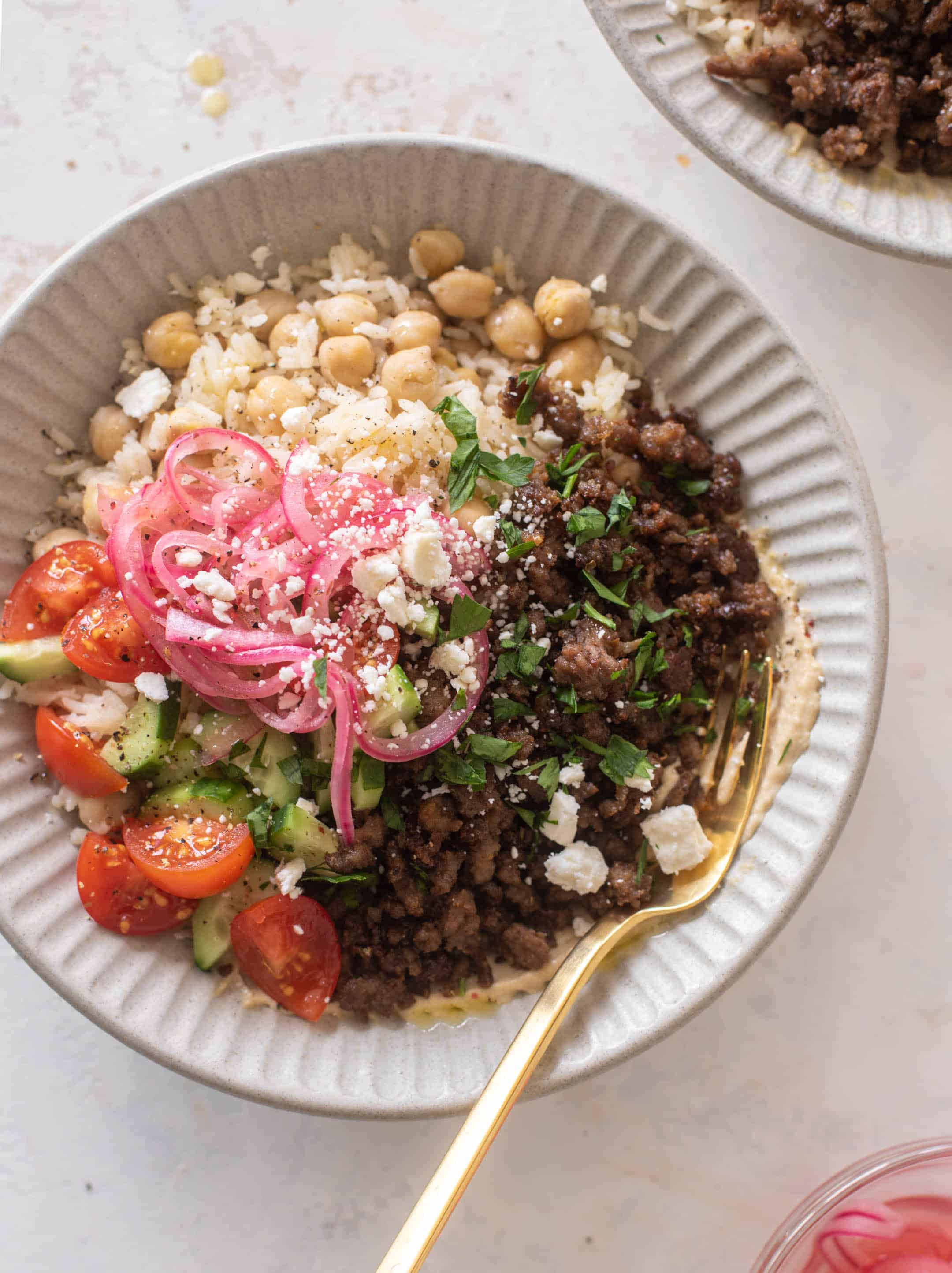 mediterranean beef bowls