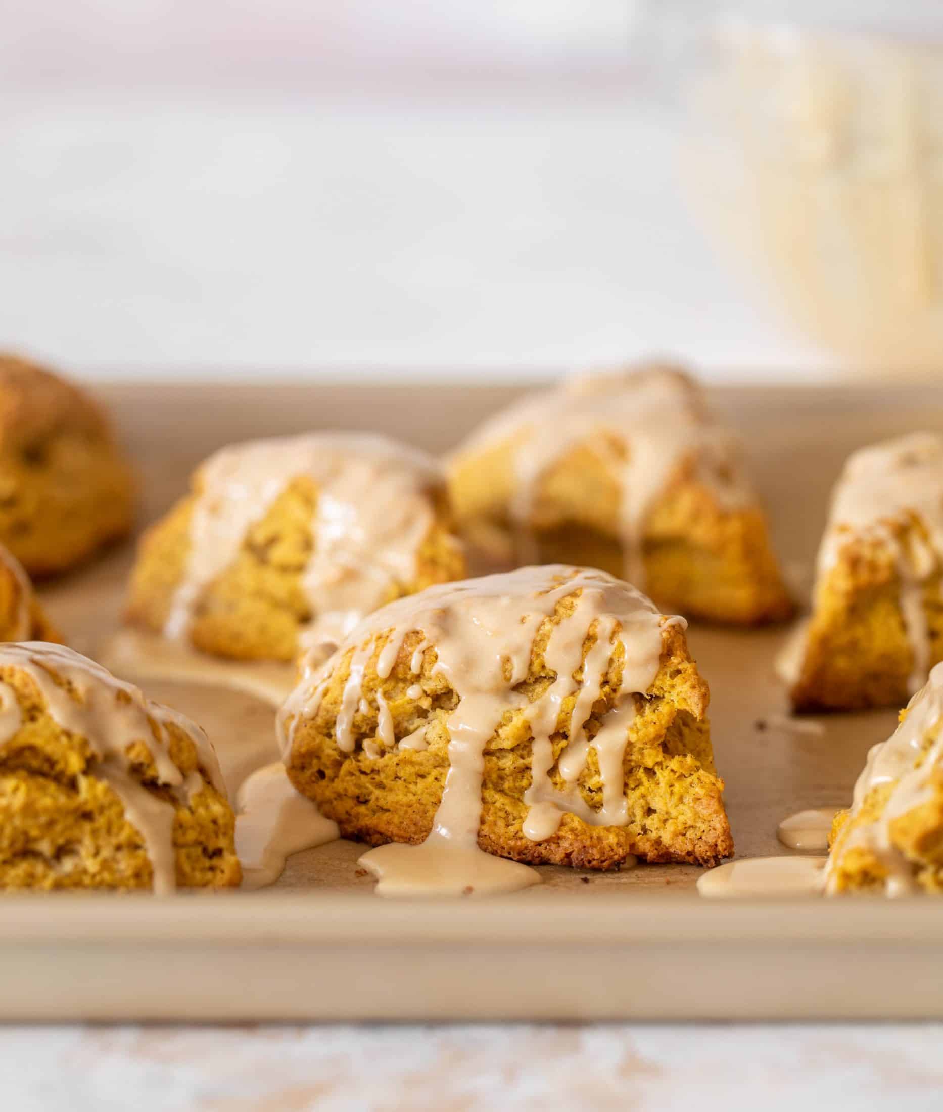 pumpkin scones with espresso glaze