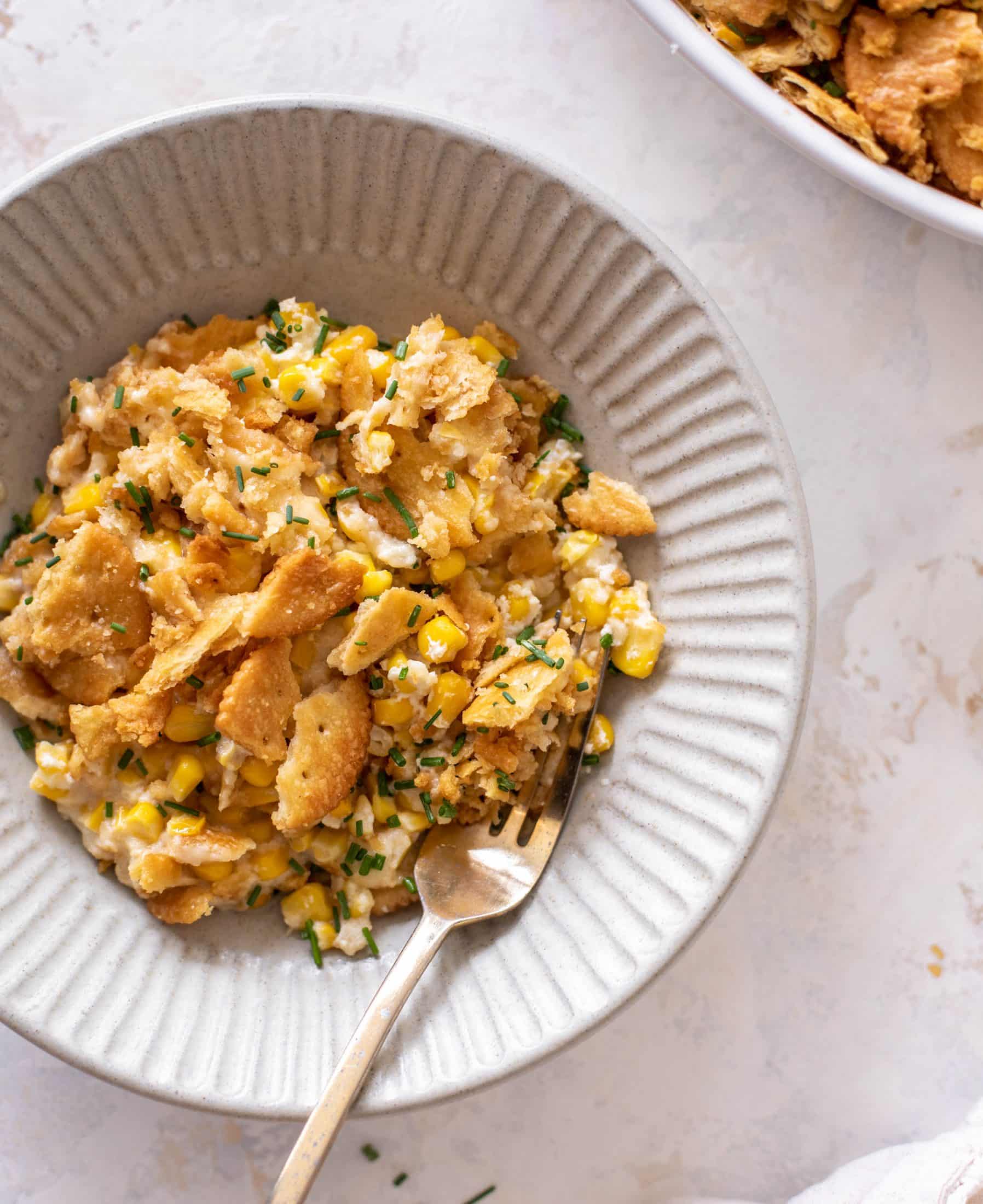 scalloped corn with ritz cracker crunchies