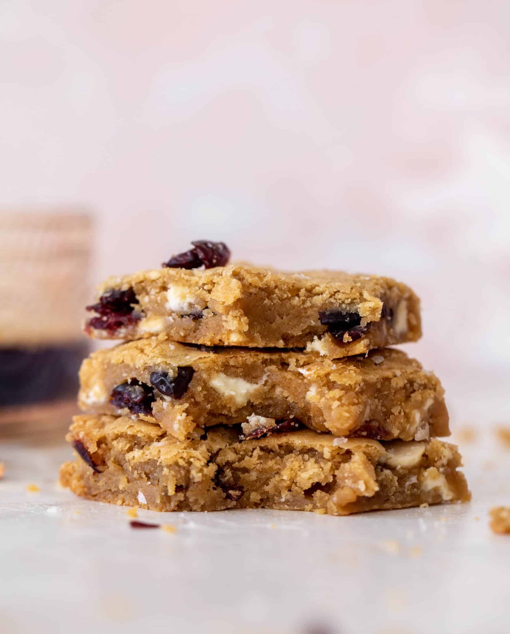 salted cranberry white chocolate cookie bars