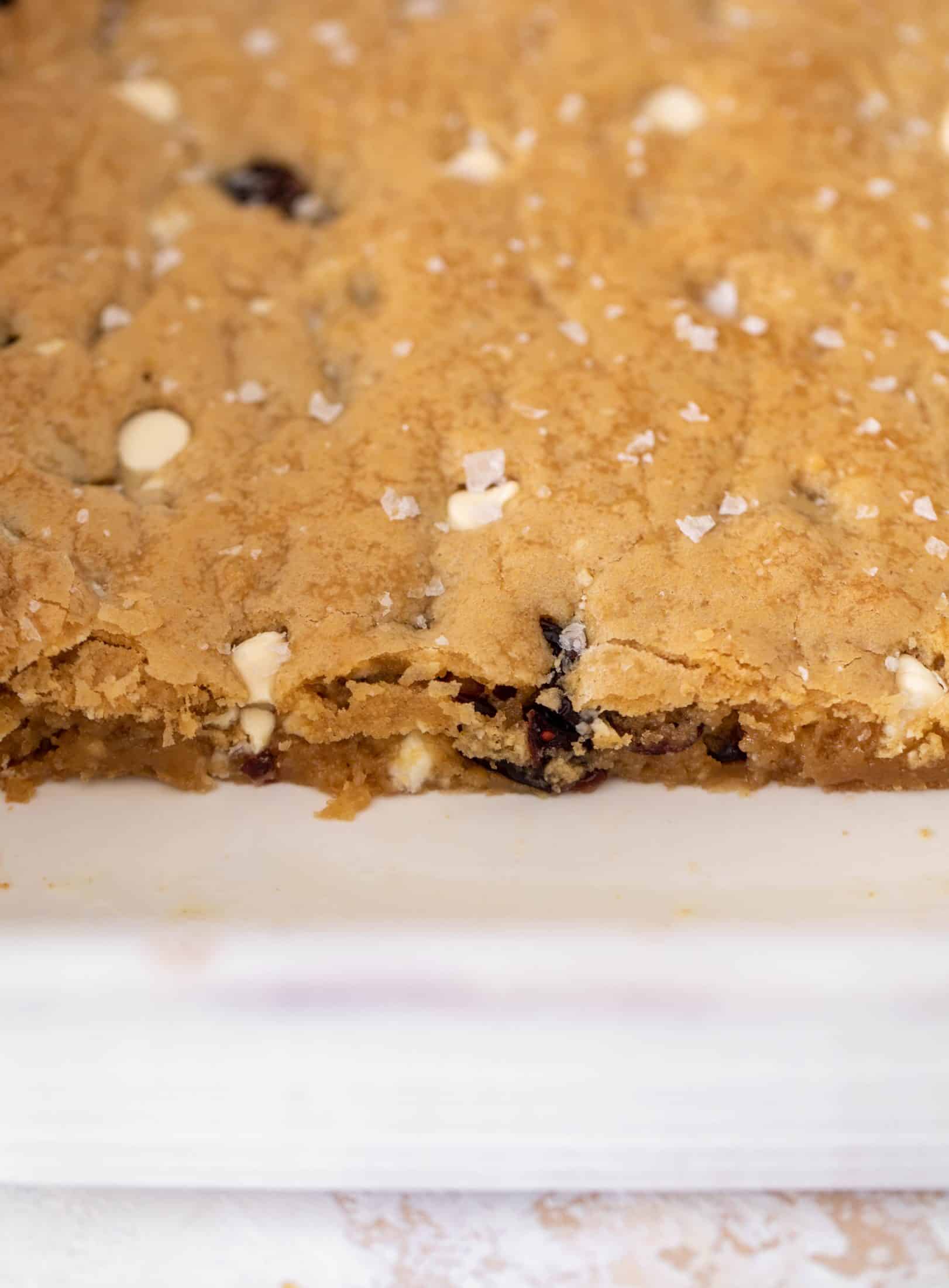 salted cranberry white chocolate cookie bars