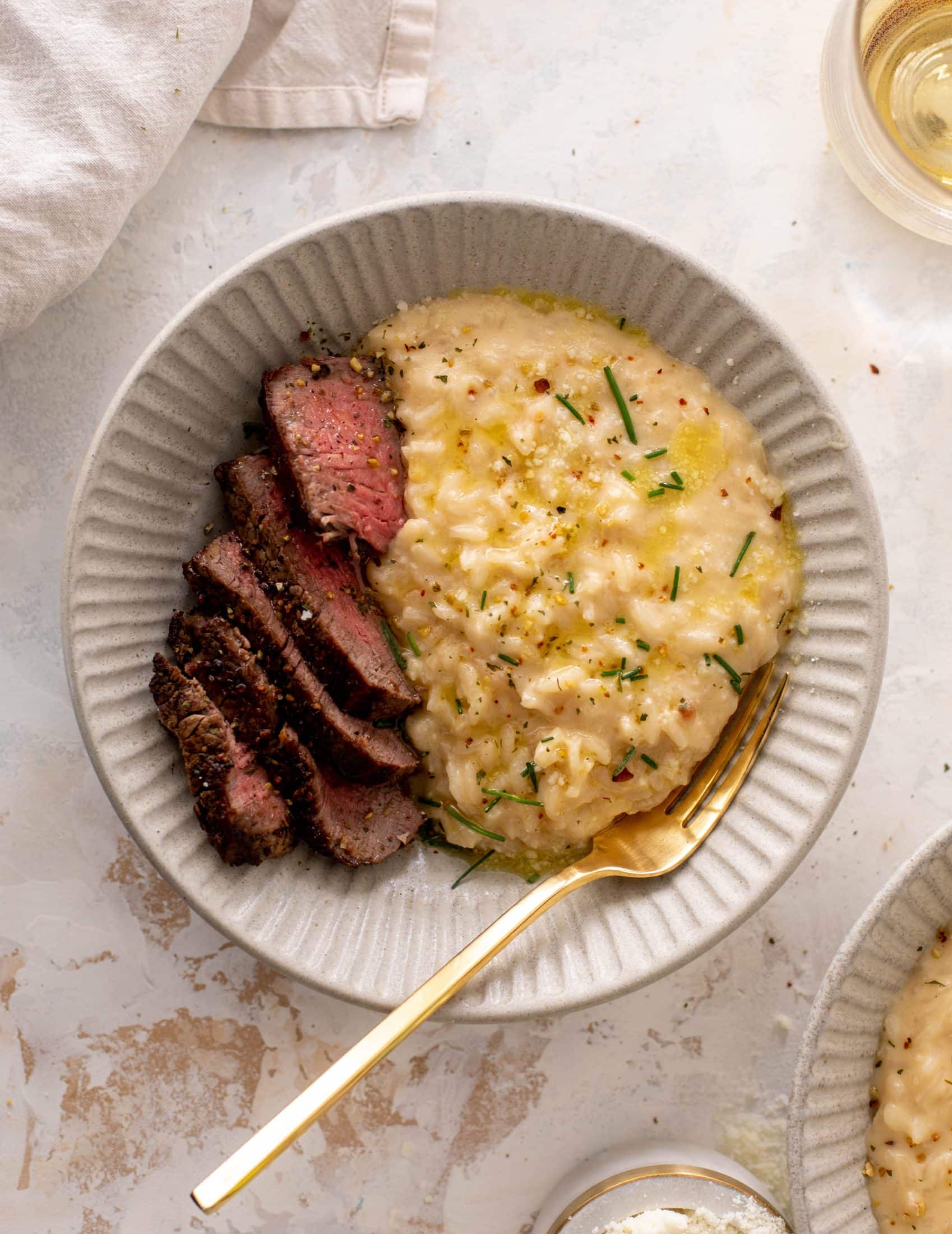 mascarpone risotto with seared filet mignon