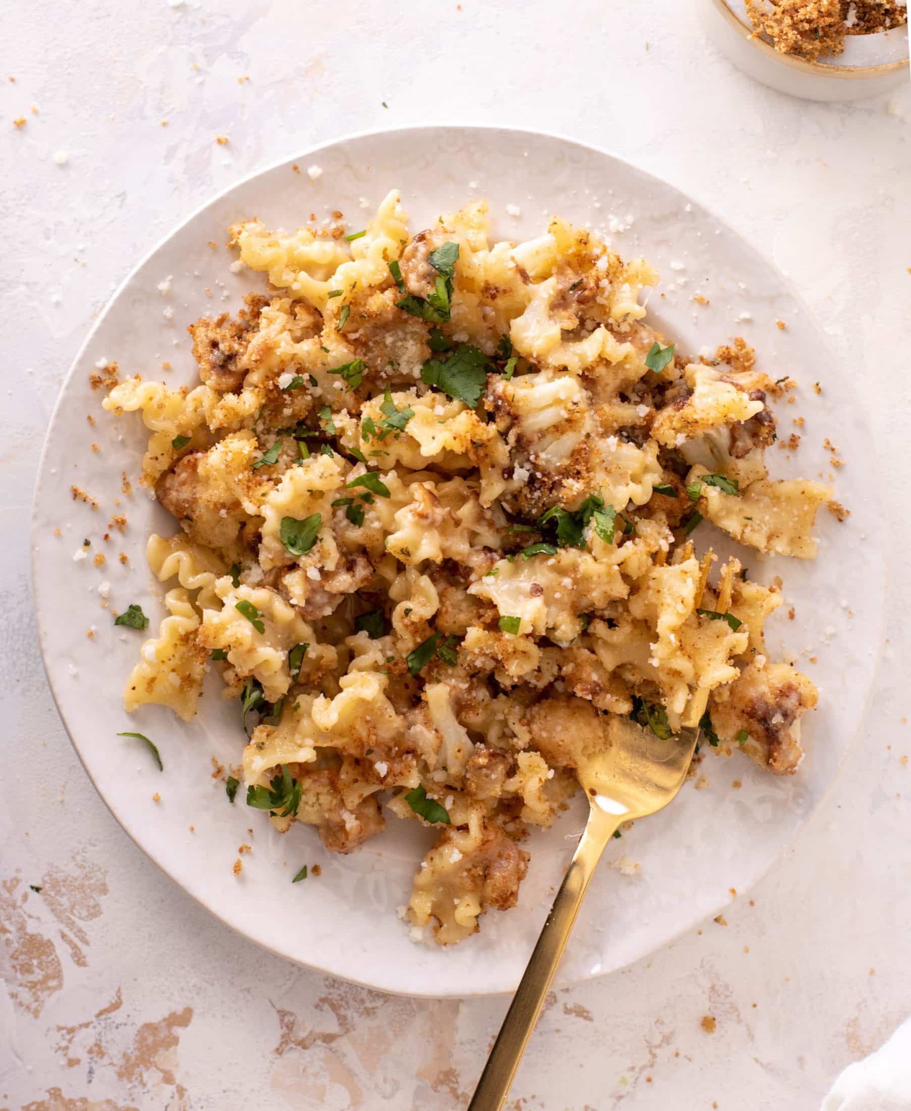 toasted cauliflower buttered noodles