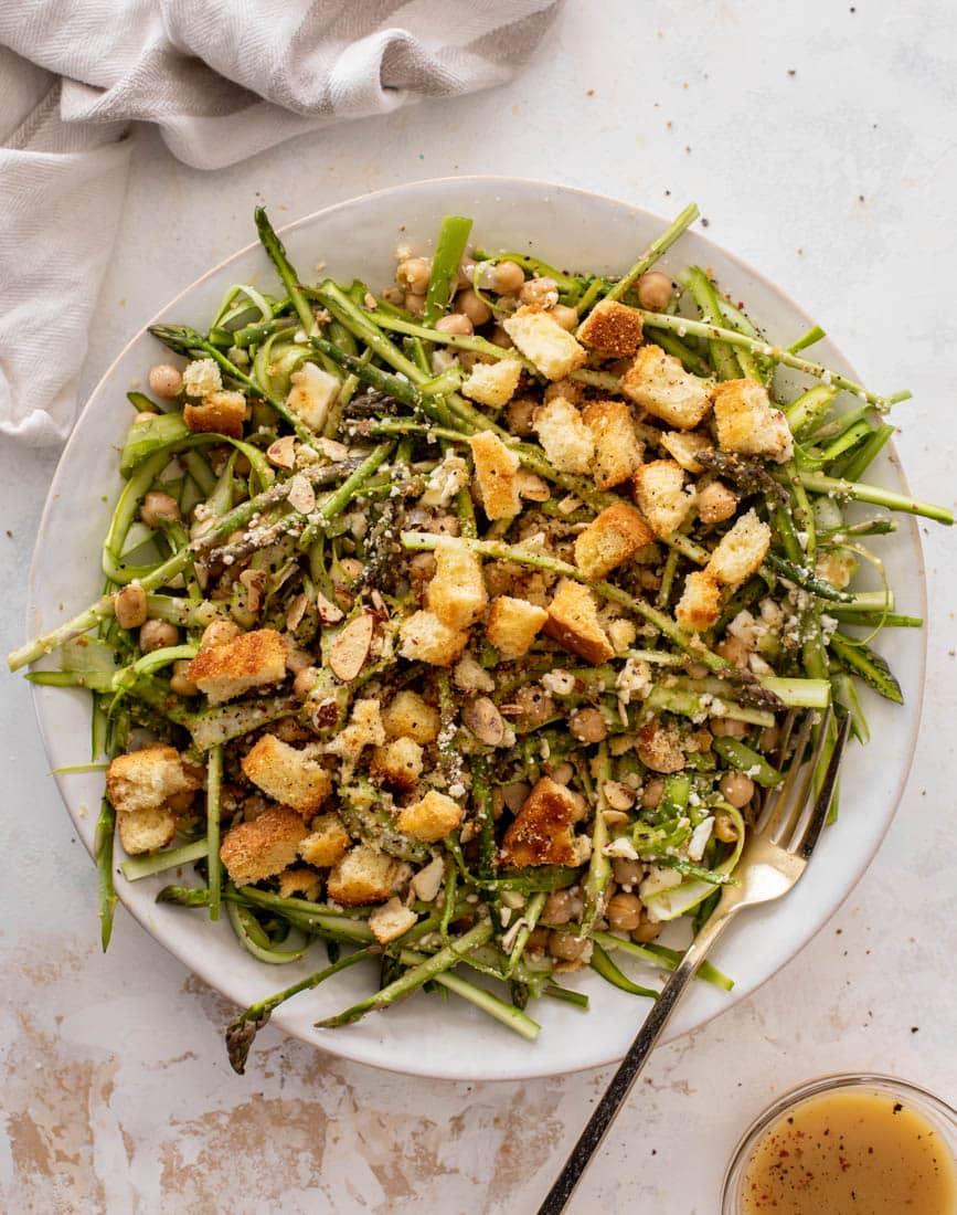shaved asparagus salad with honey mustard vinaigrette