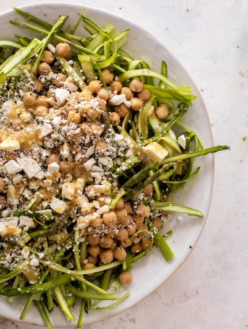 shaved asparagus salad with honey mustard vinaigrette