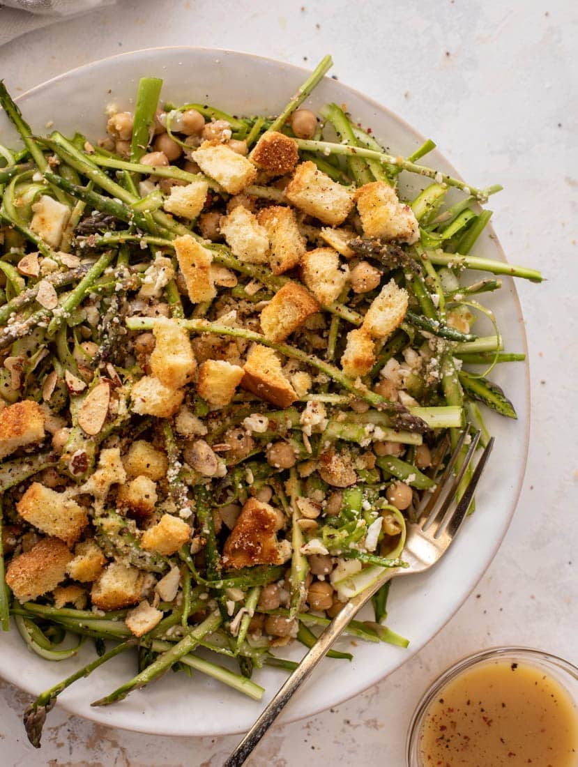 shaved asparagus salad with honey mustard vinaigrette