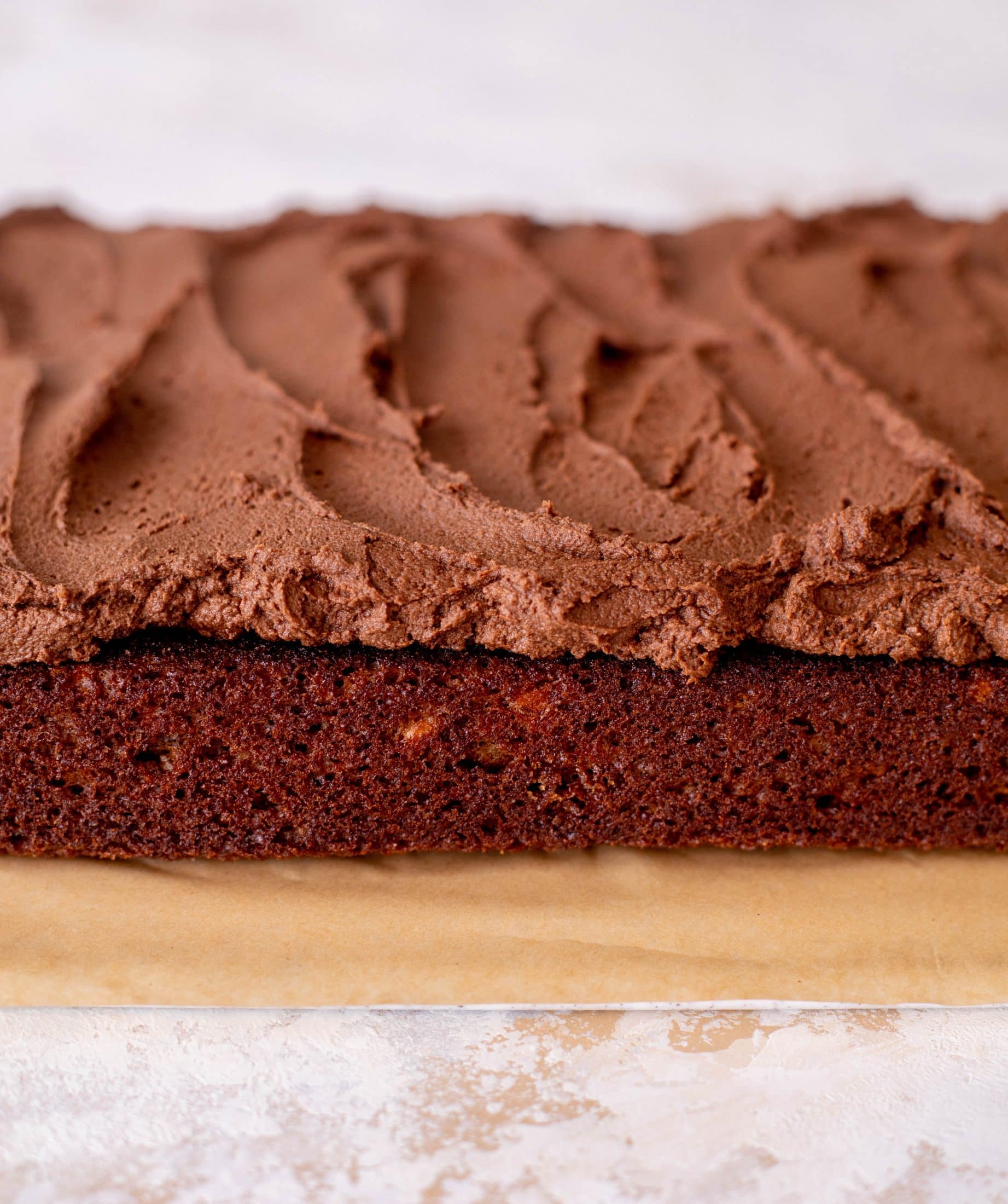 banana cake with chocolate peanut butter frosting