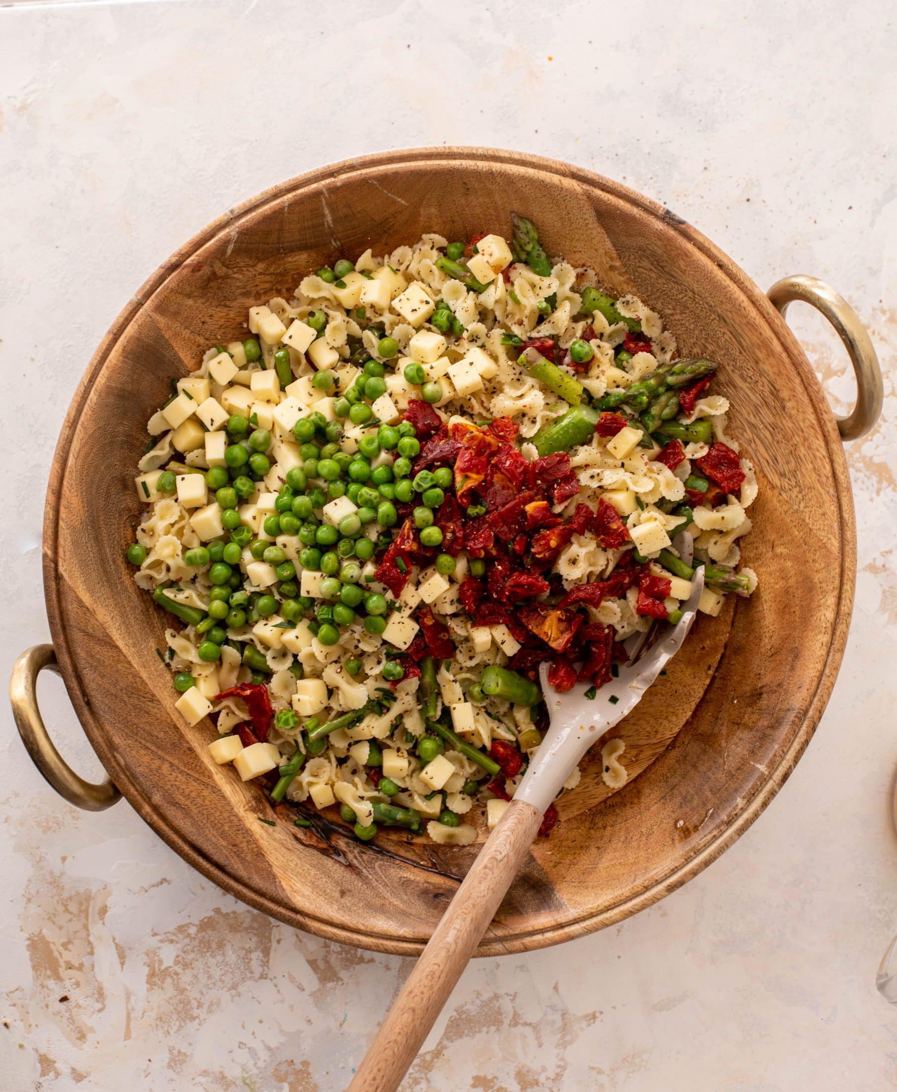 pasta chopped salad with sun dried tomato vinaigrette