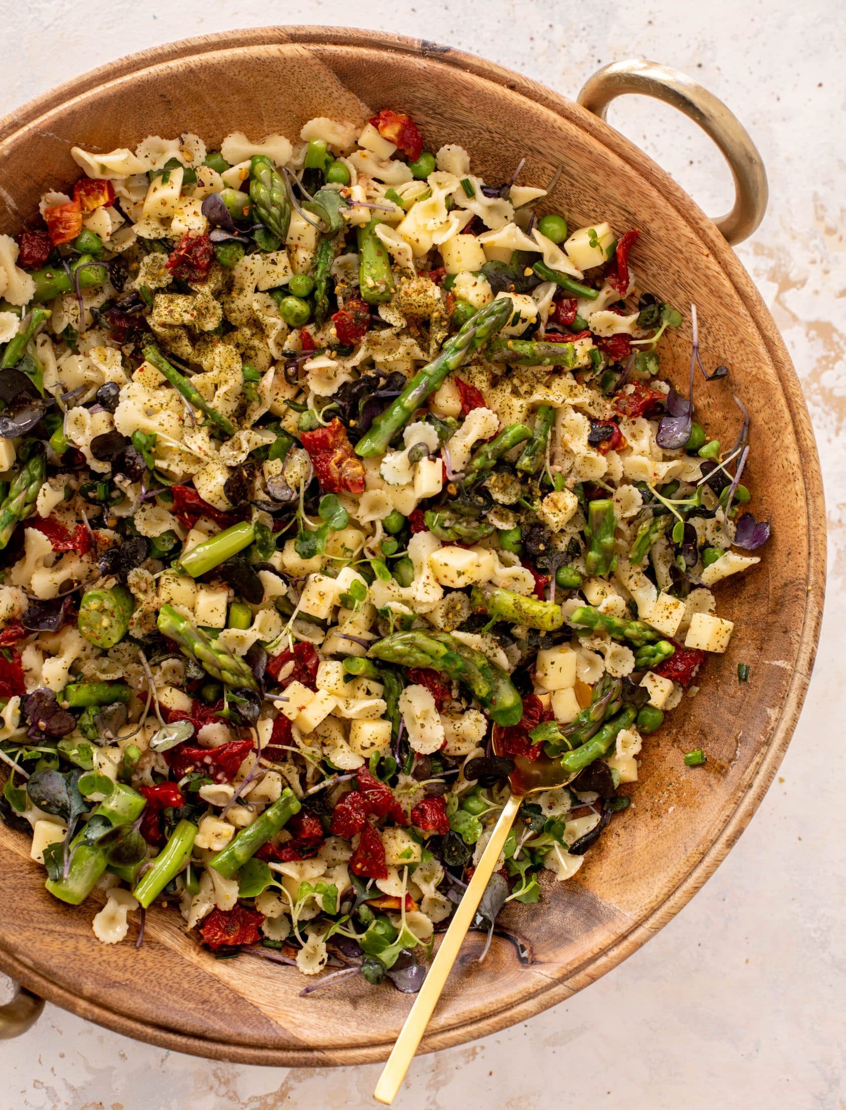 pasta chopped salad with sun dried tomato vinaigrette