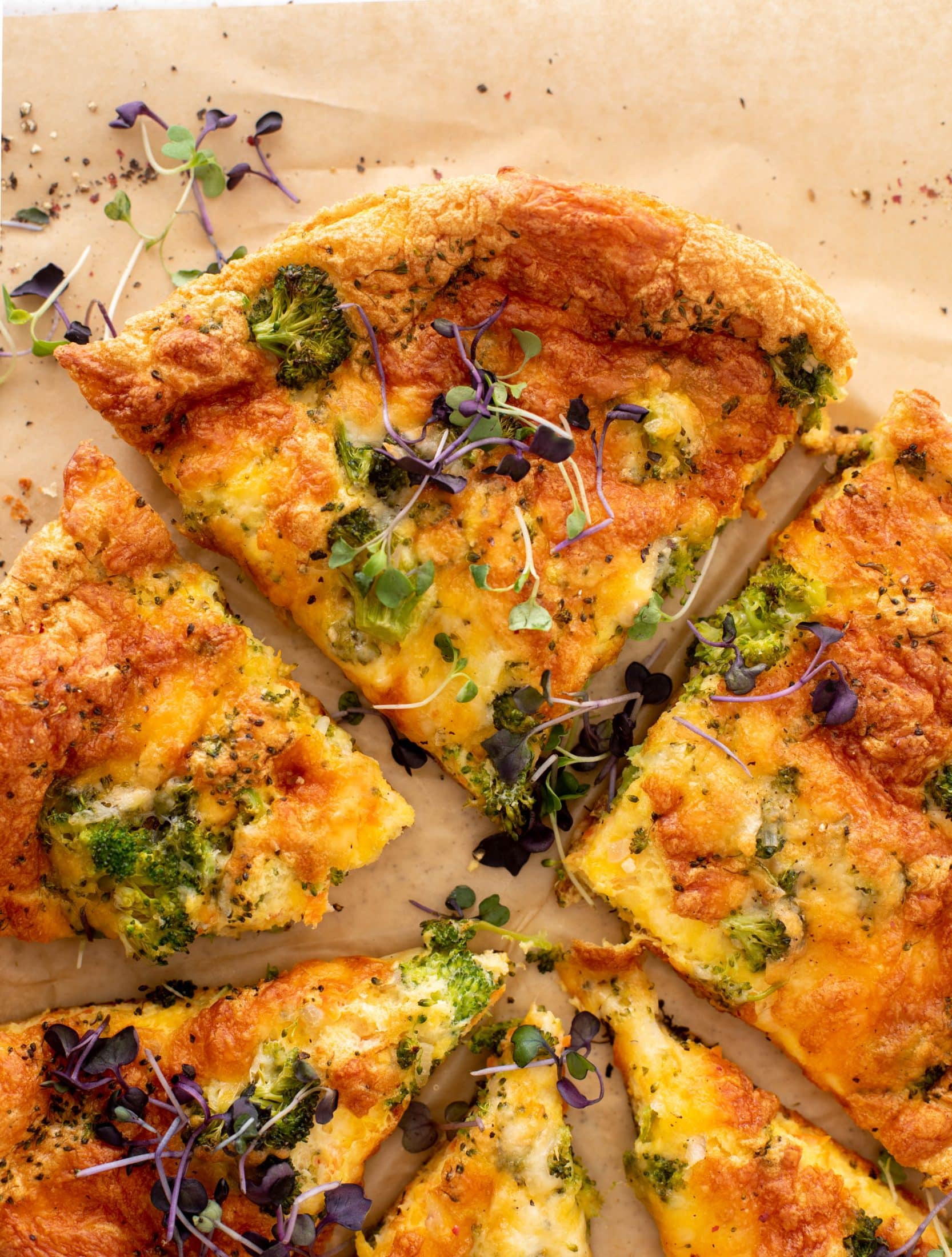 broccoli cheddar frittata souffle