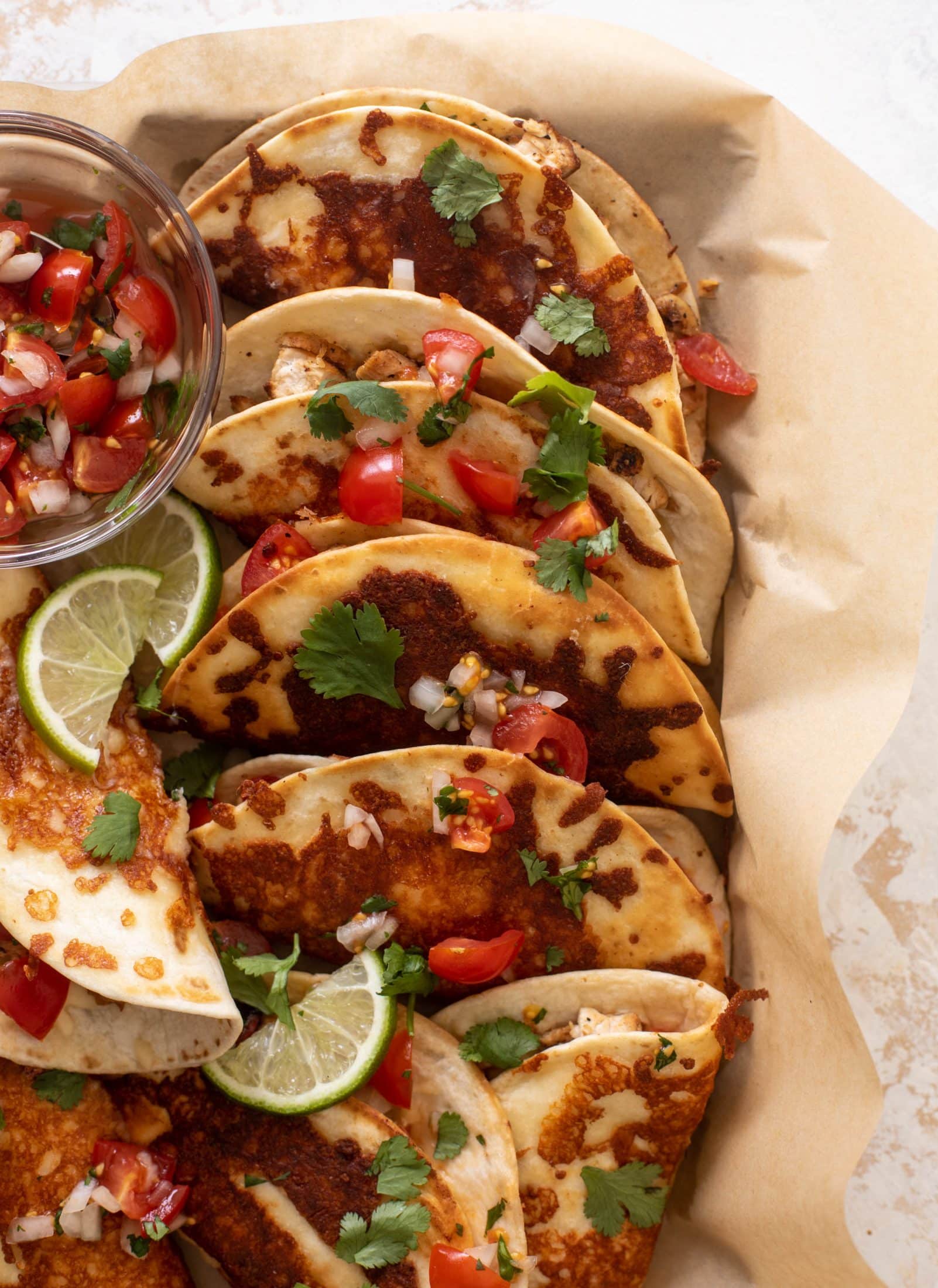 crispy cheesy chicken tacos