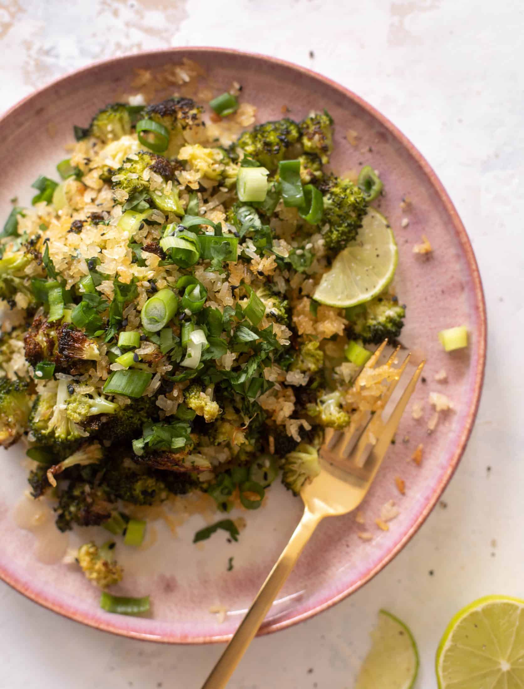 crispy rice broccoli salad