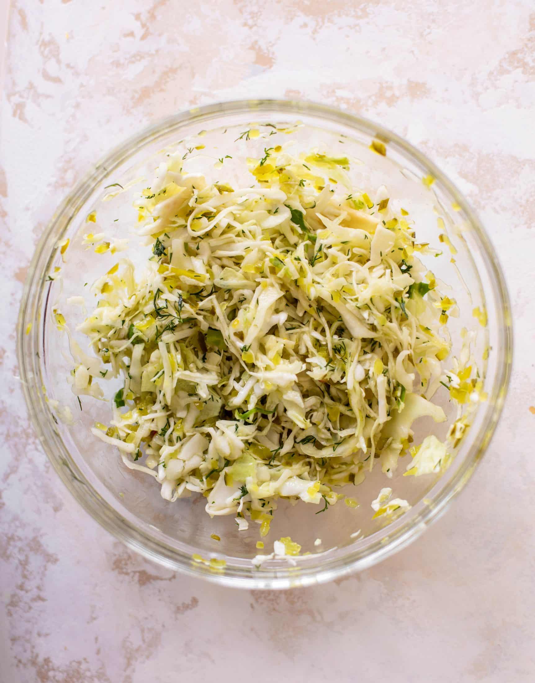 pickle slaw for hot dogs and burgers