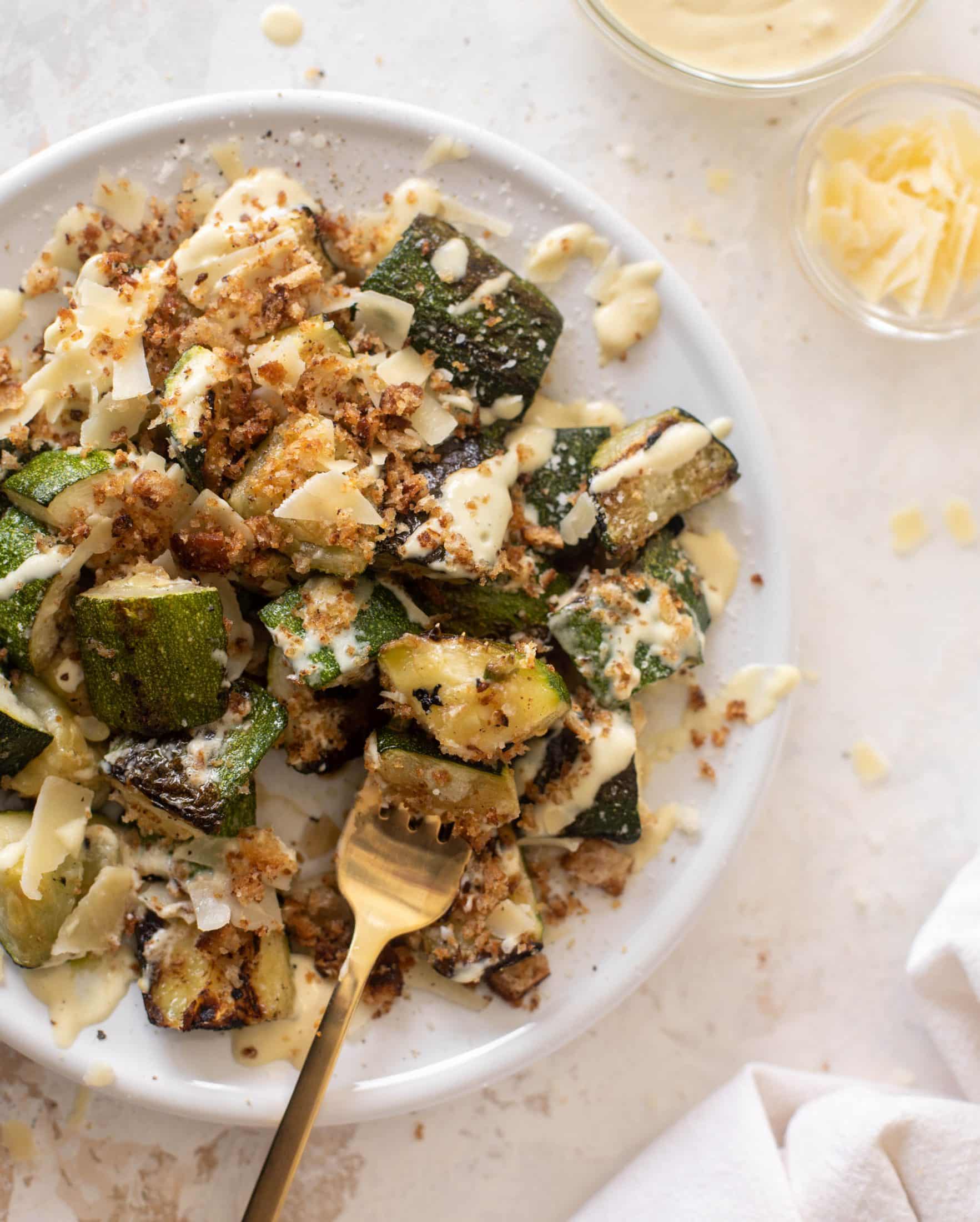 grilled zucchini caesar
