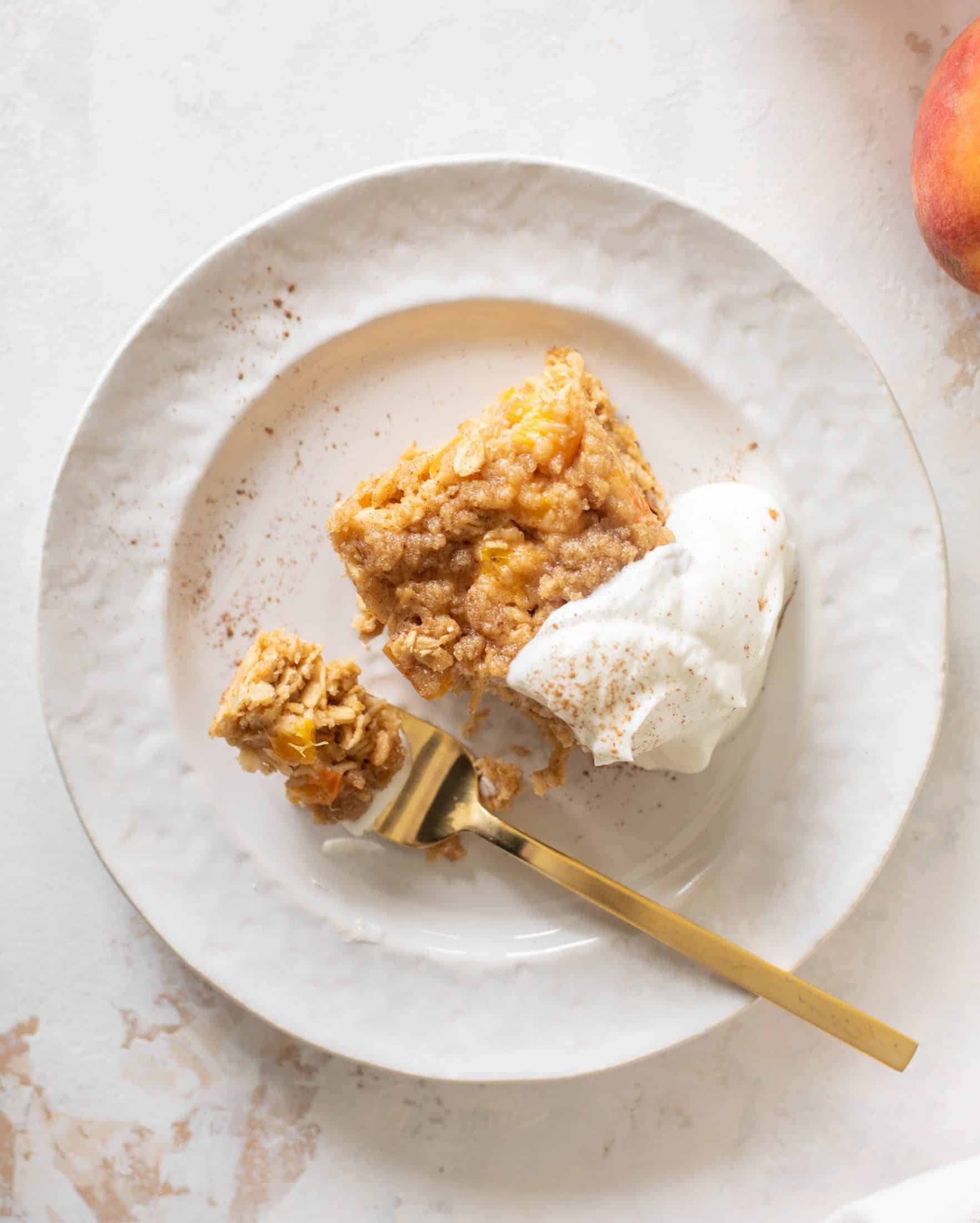 peaches and cream baked oatmeal