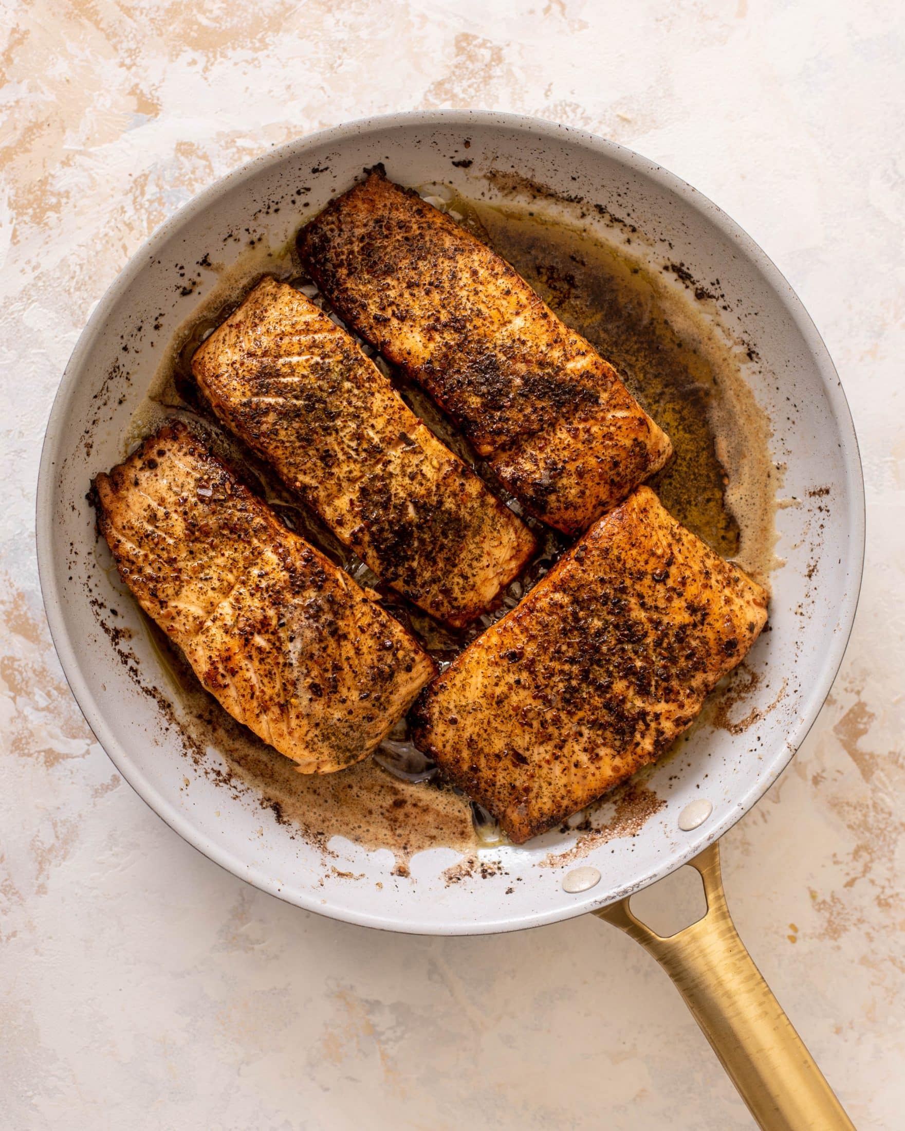 salmon aglio olio with lemon parm orzo