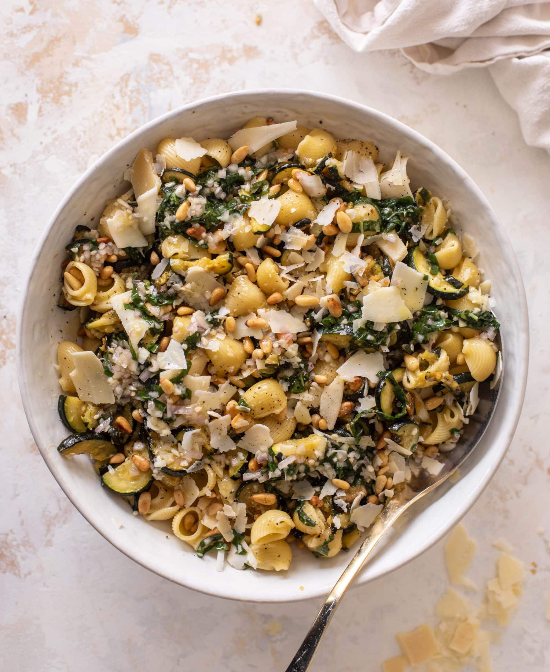 caramelized zucchini pasta salad