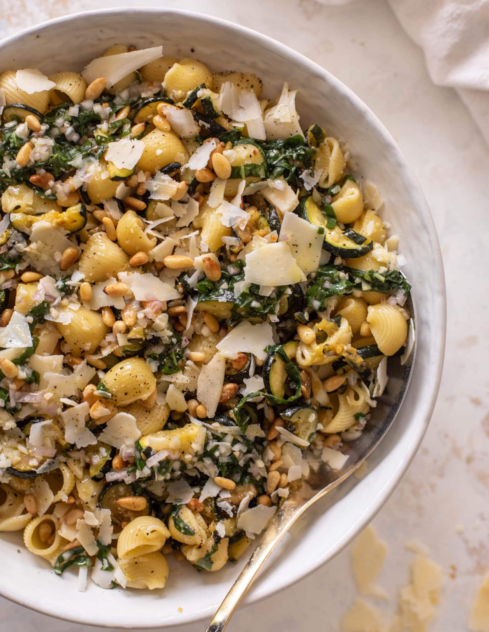caramelized zucchini pasta salad