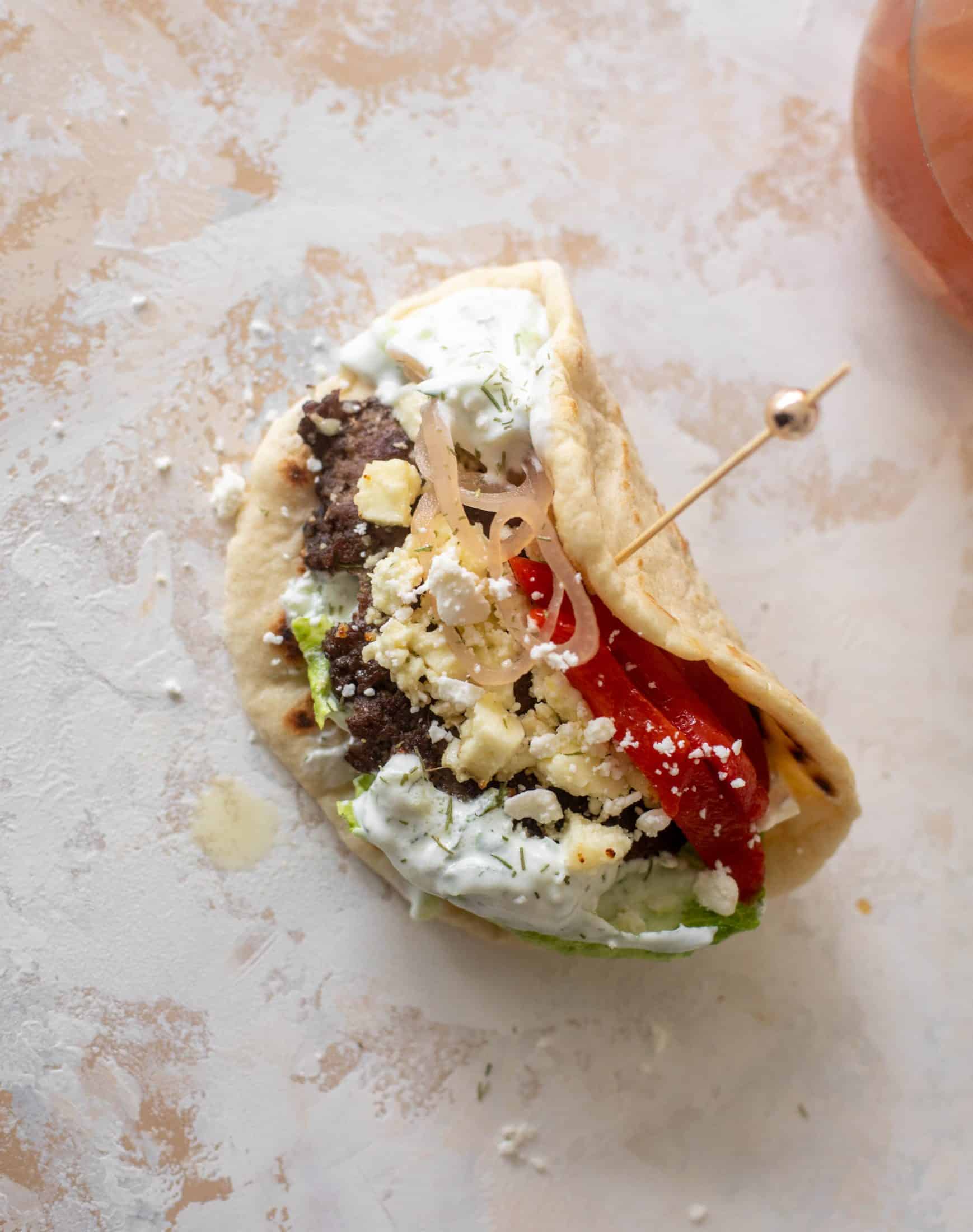 greek burgers on pita