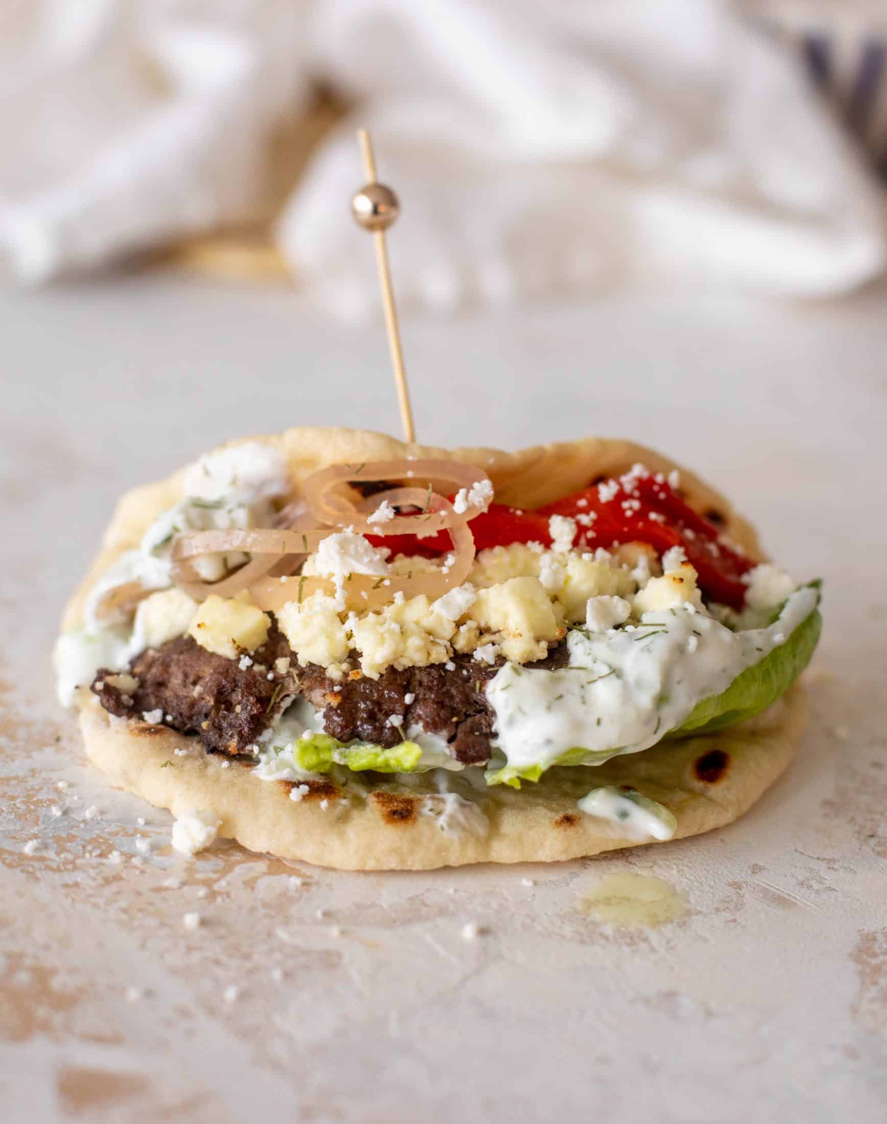 greek burgers on pita