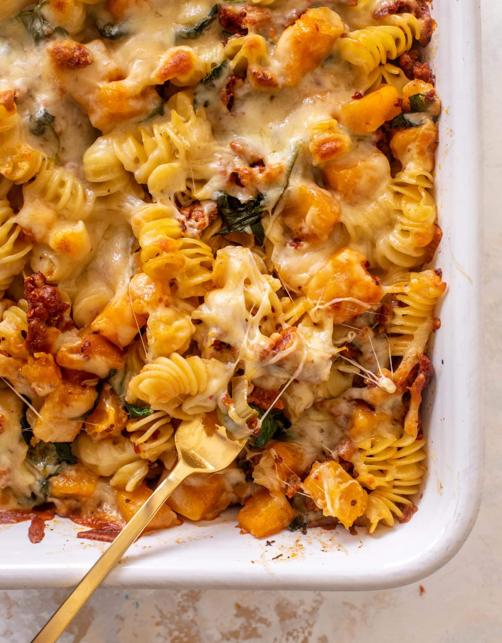 baked butternut squash sausage pasta