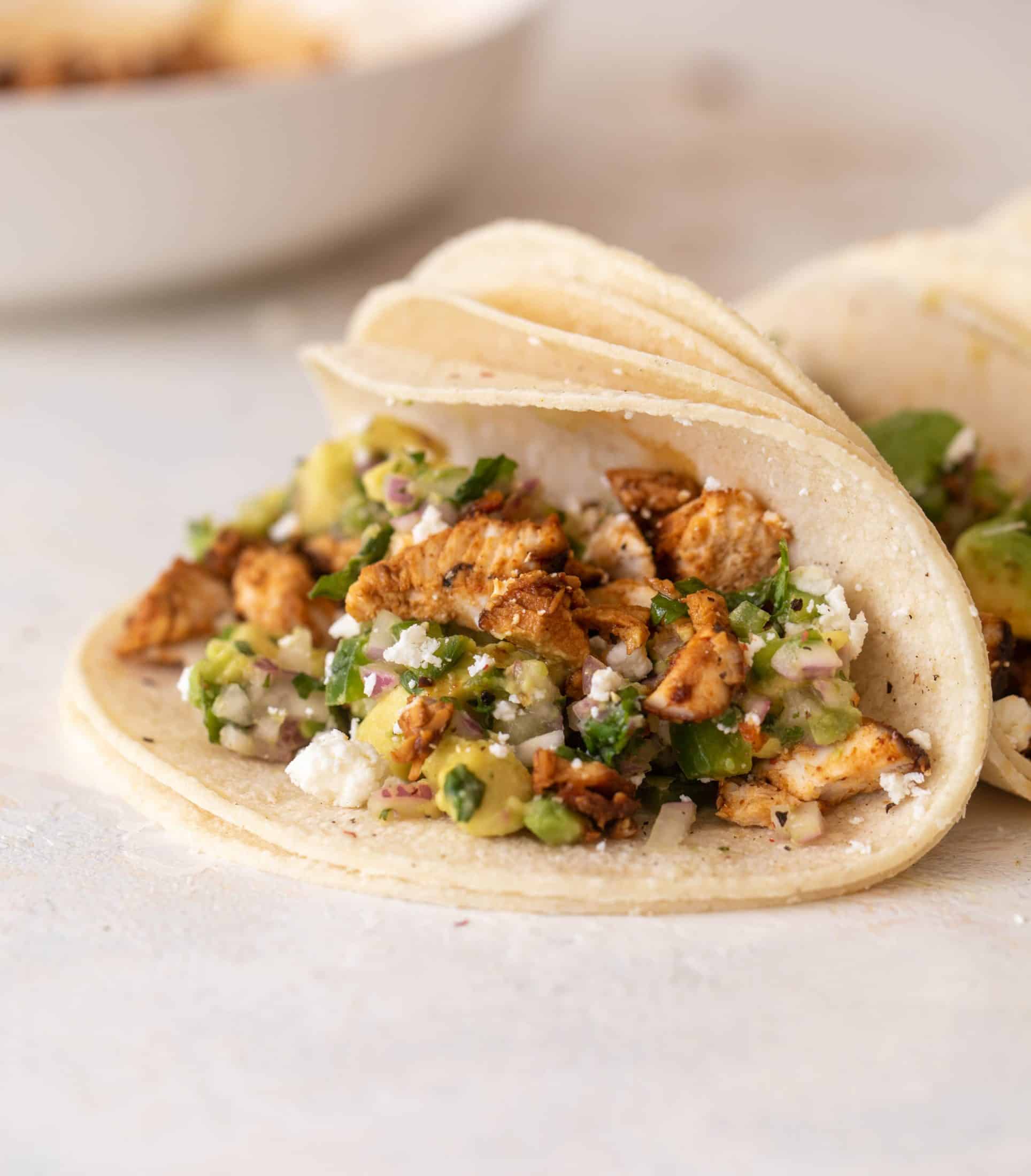 hot honey chipotle chicken tacos