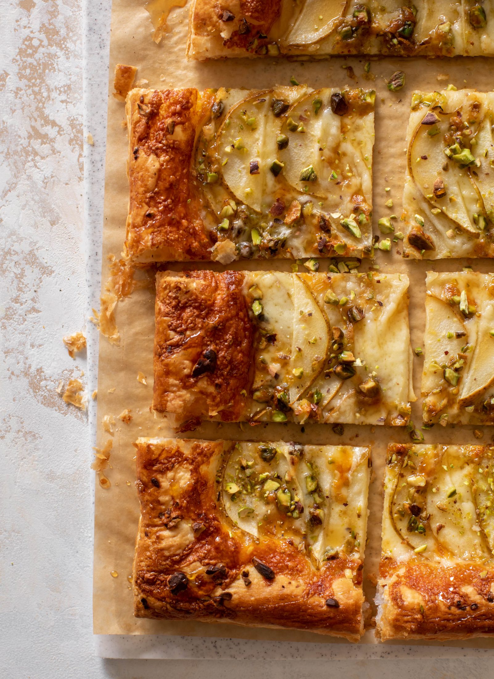 pistachio pear puff pastry