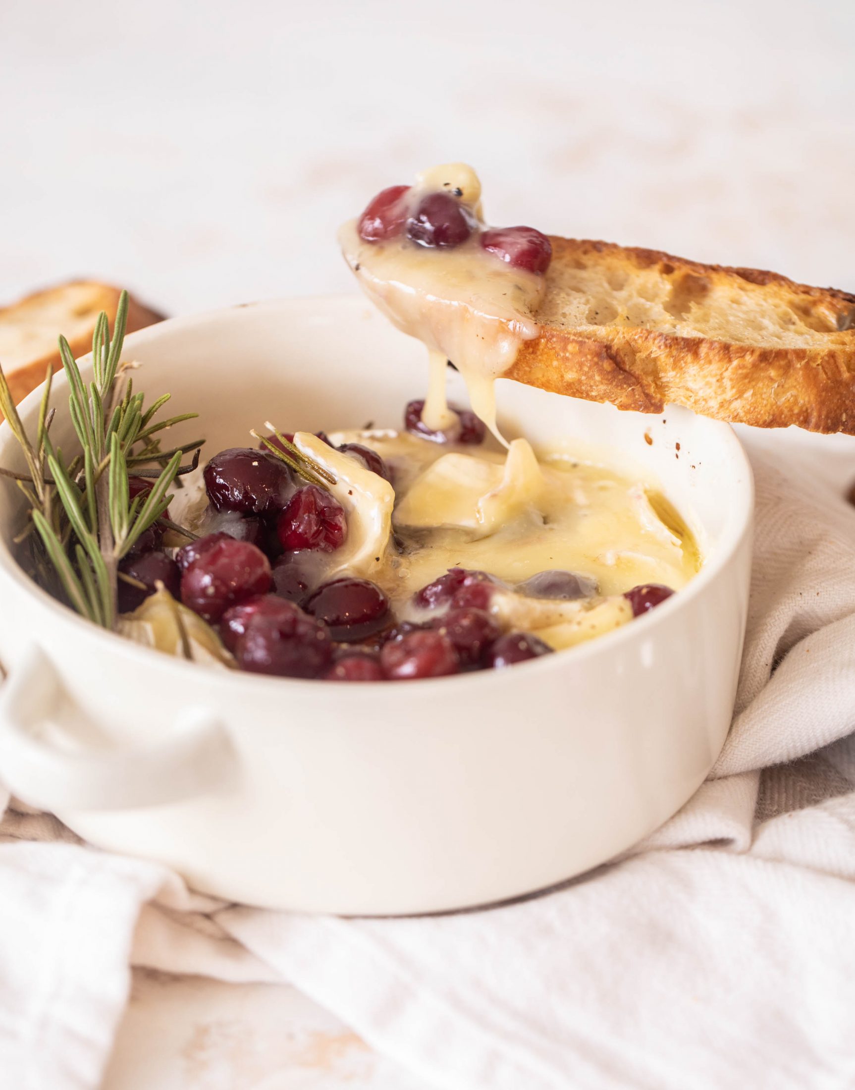 christmas cranberry baked camembert