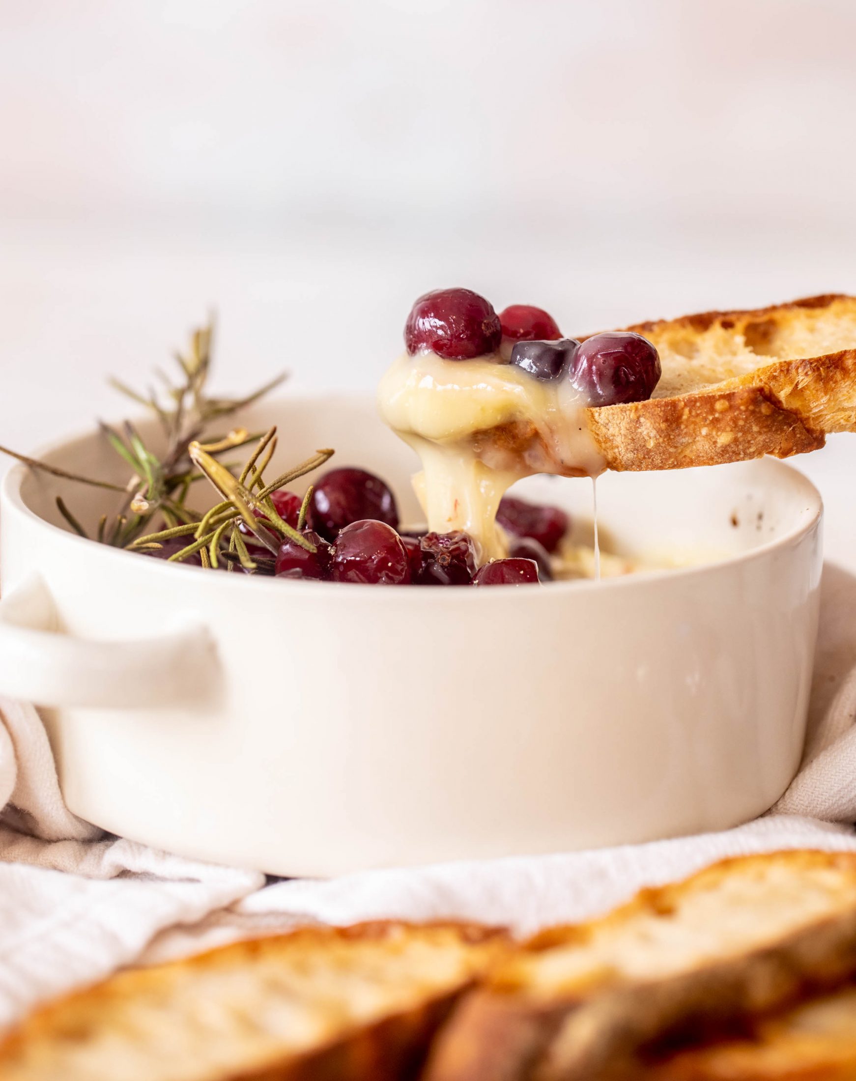 christmas cranberry baked camembert