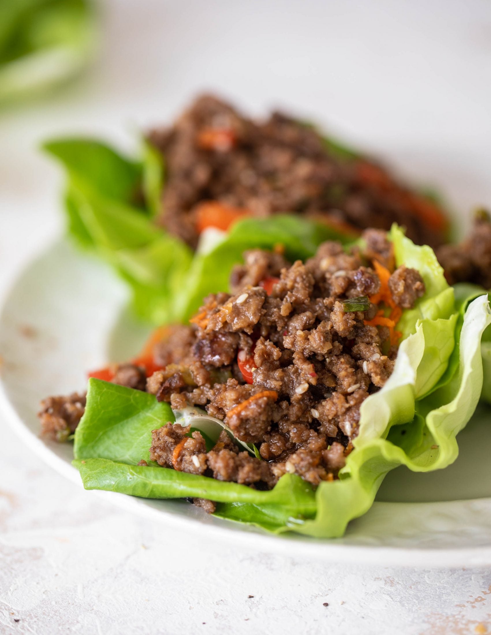 honey ginger beef lettuce wraps