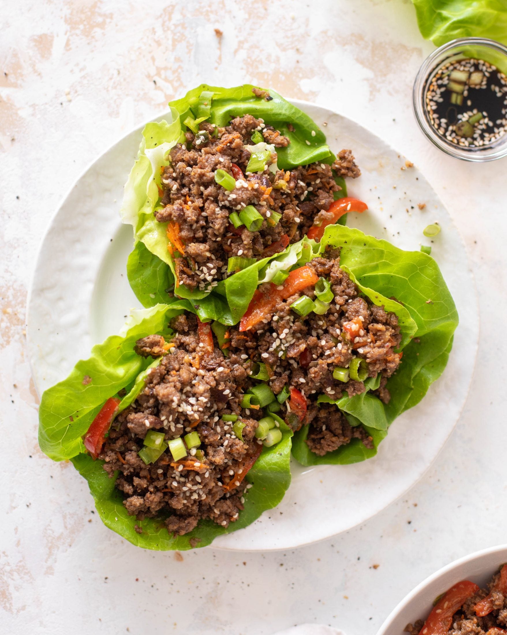 honey ginger beef lettuce wraps