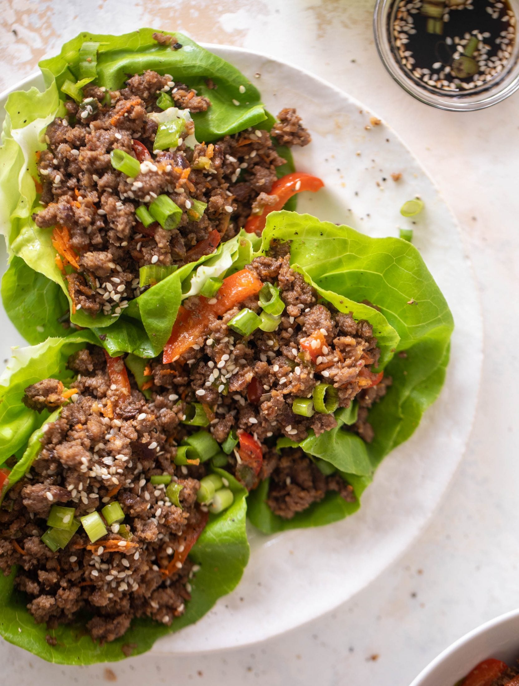 honey ginger beef lettuce wraps