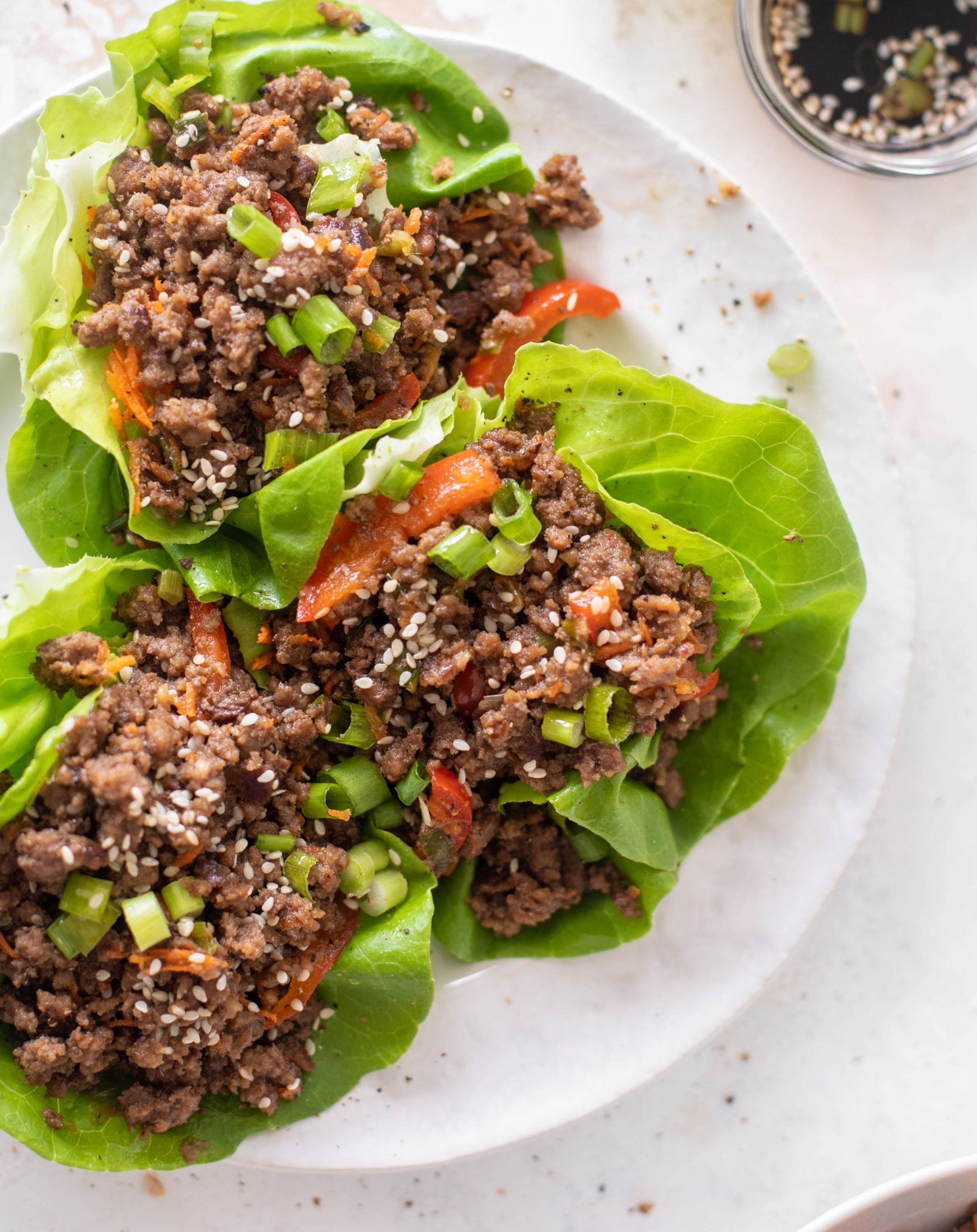honey ginger beef lettuce wraps
