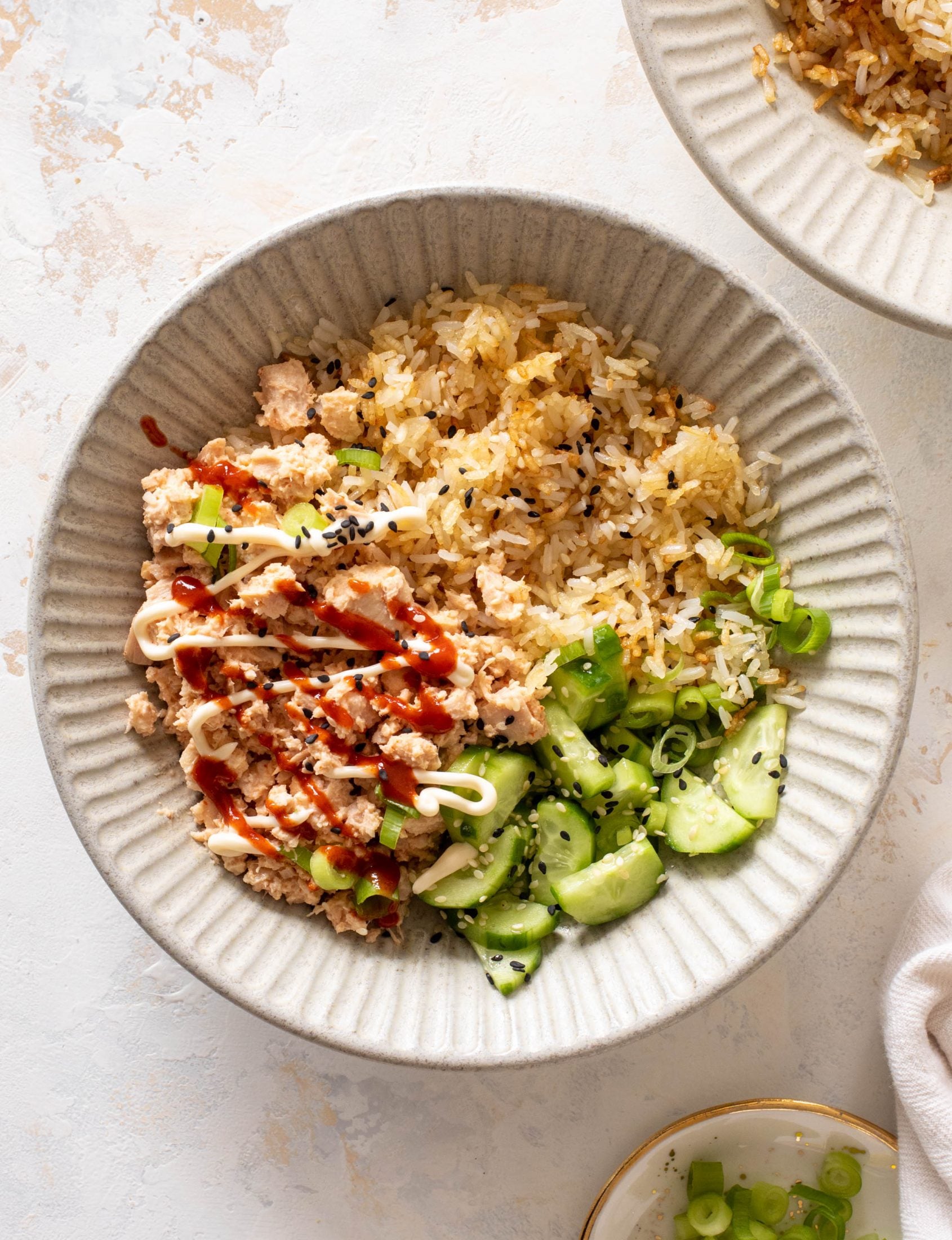 spicy tuna bowl with crispy rice