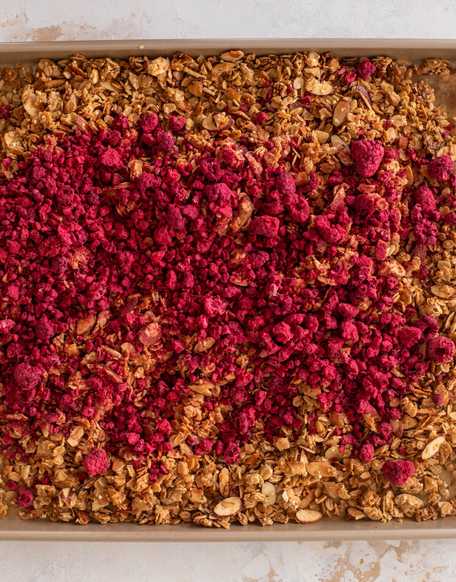 white chocolate raspberry granola