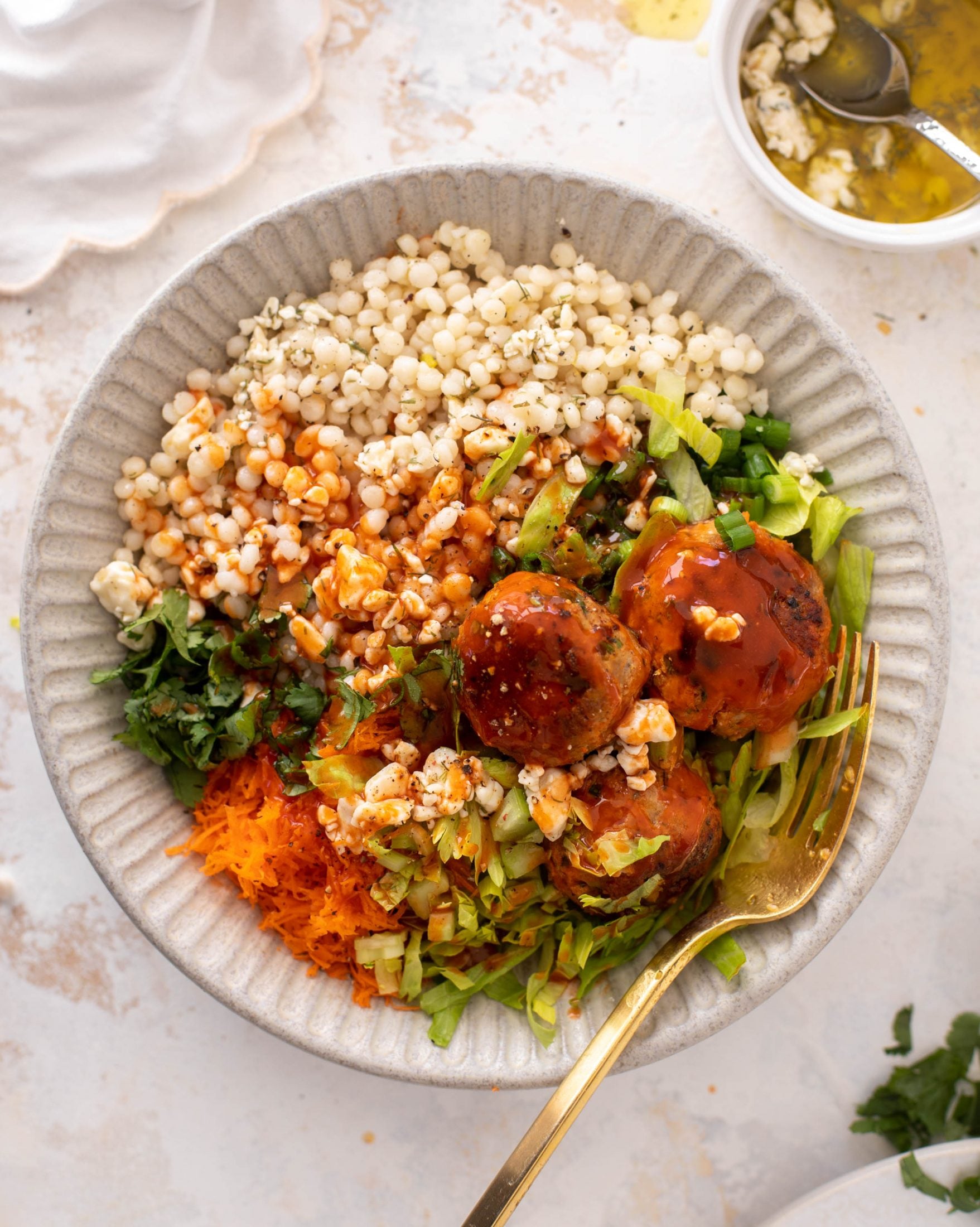 buffalo chicken meatball bowls