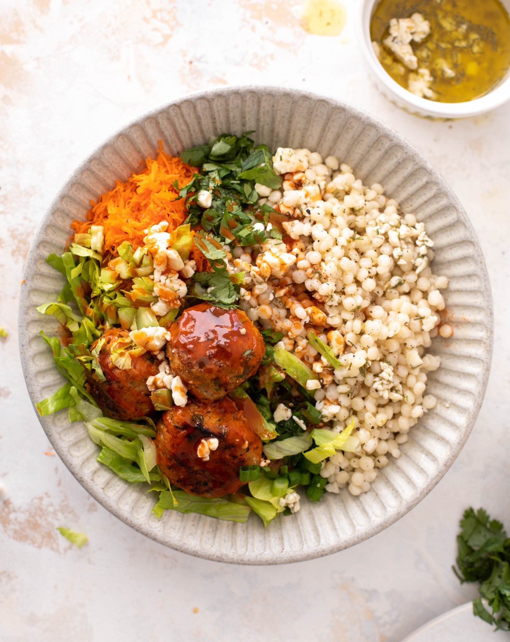 buffalo chicken meatball bowls