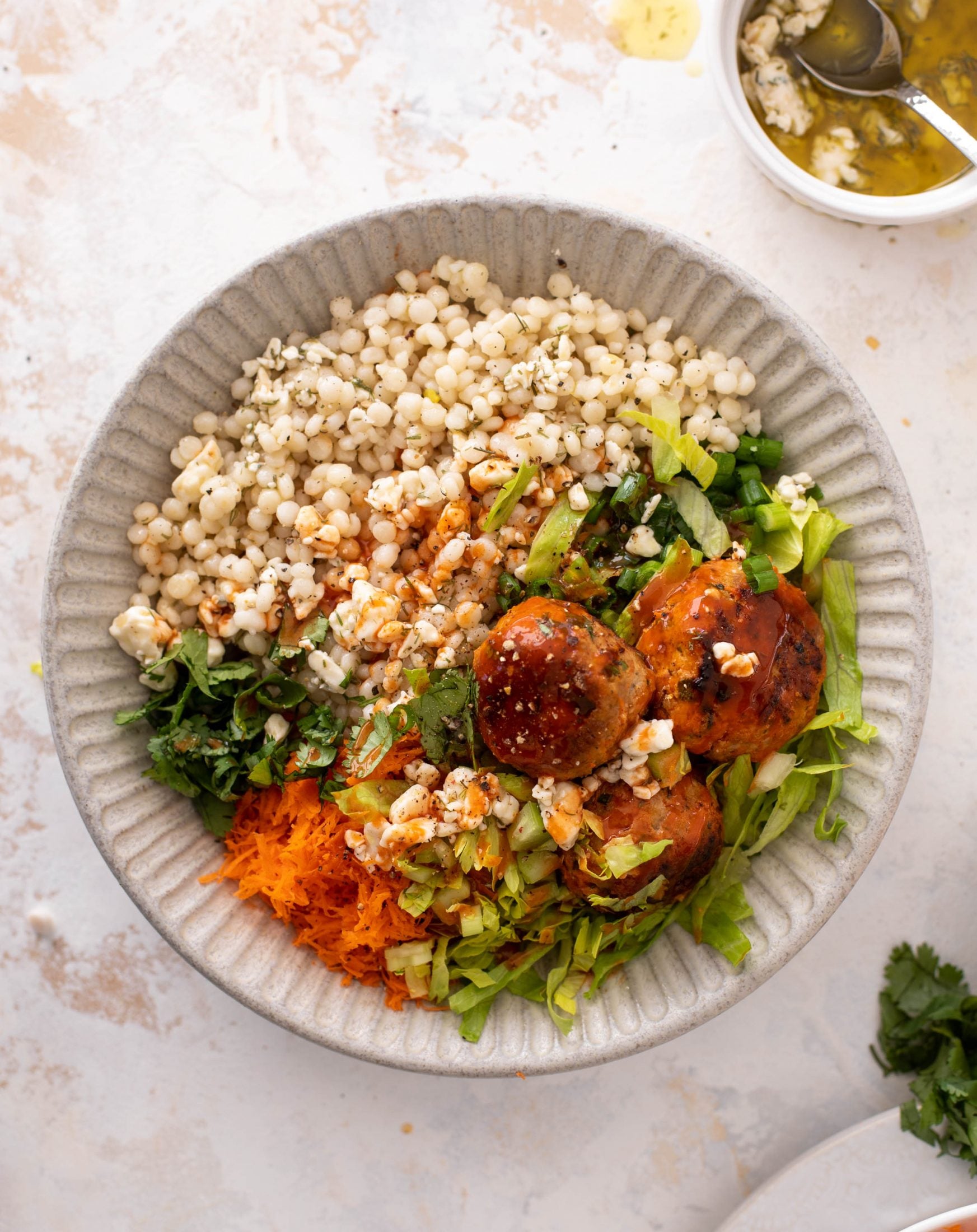 buffalo chicken meatball bowls