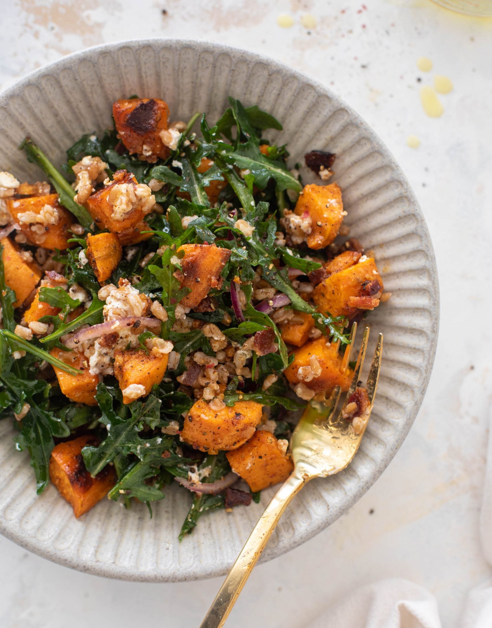 sweet potato farro salad